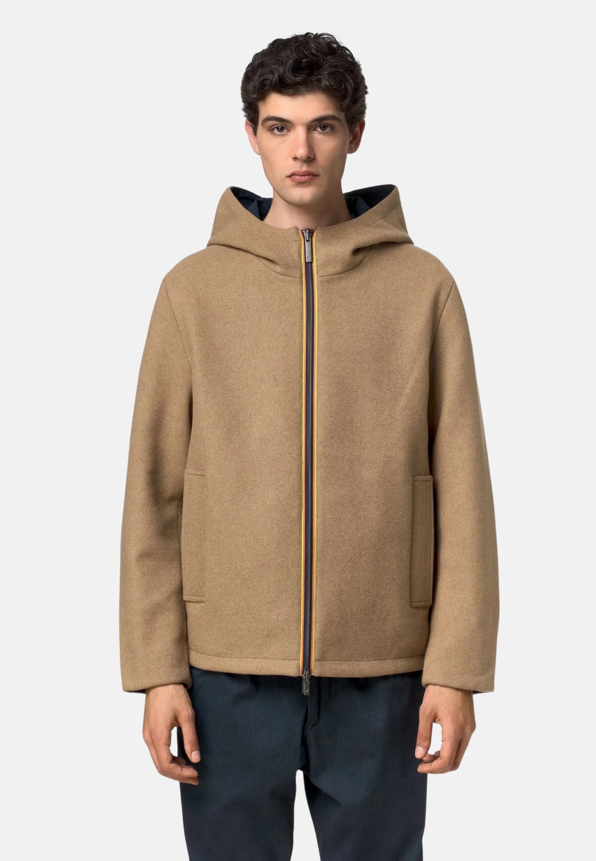 CLAUDEL WOOL BONDED DOUBLE - BEIGE KHAKI - BLUE D