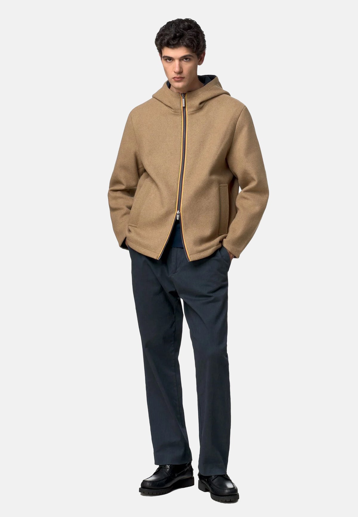 CLAUDEL WOOL BONDED DOUBLE - BEIGE KHAKI - BLUE D