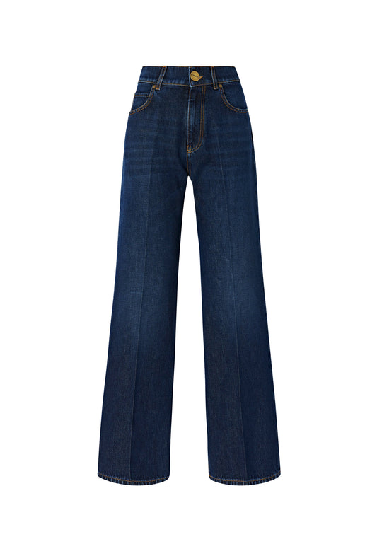WANDA WIDE LEG BLUE DENIM MEDIUM WASH - LAVAGGIO SCURO