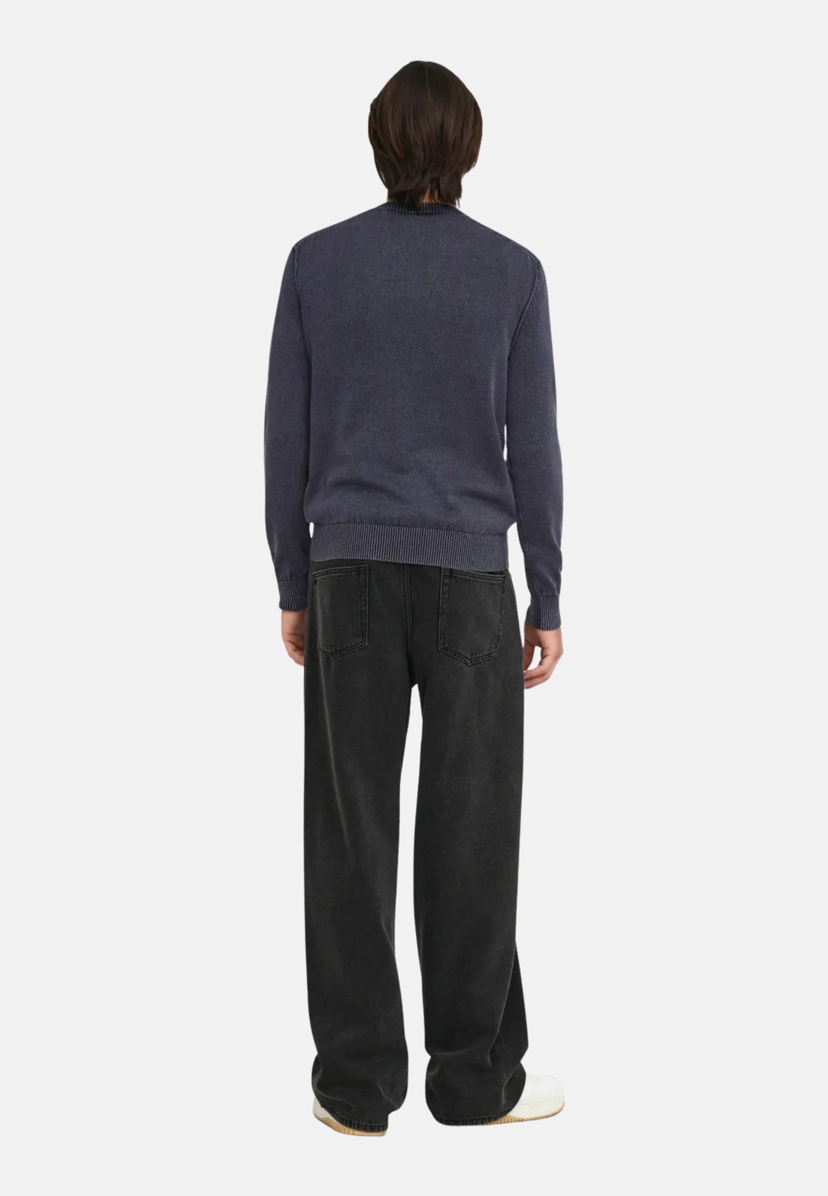 ONSGARSON LS REG WASH CREW KNIT VD - DARK SAPPHIRE