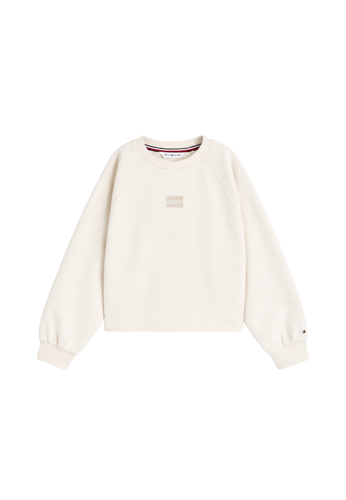 TONAL FLAG RAGLAN CREW - OFF WHITE