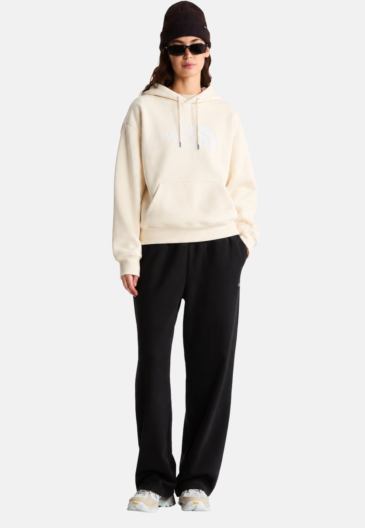 W ESS DP REG HOODIE - WHITE DUNE