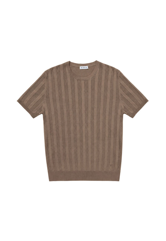 T-SHIRT M/M IN FILO - MARRONE