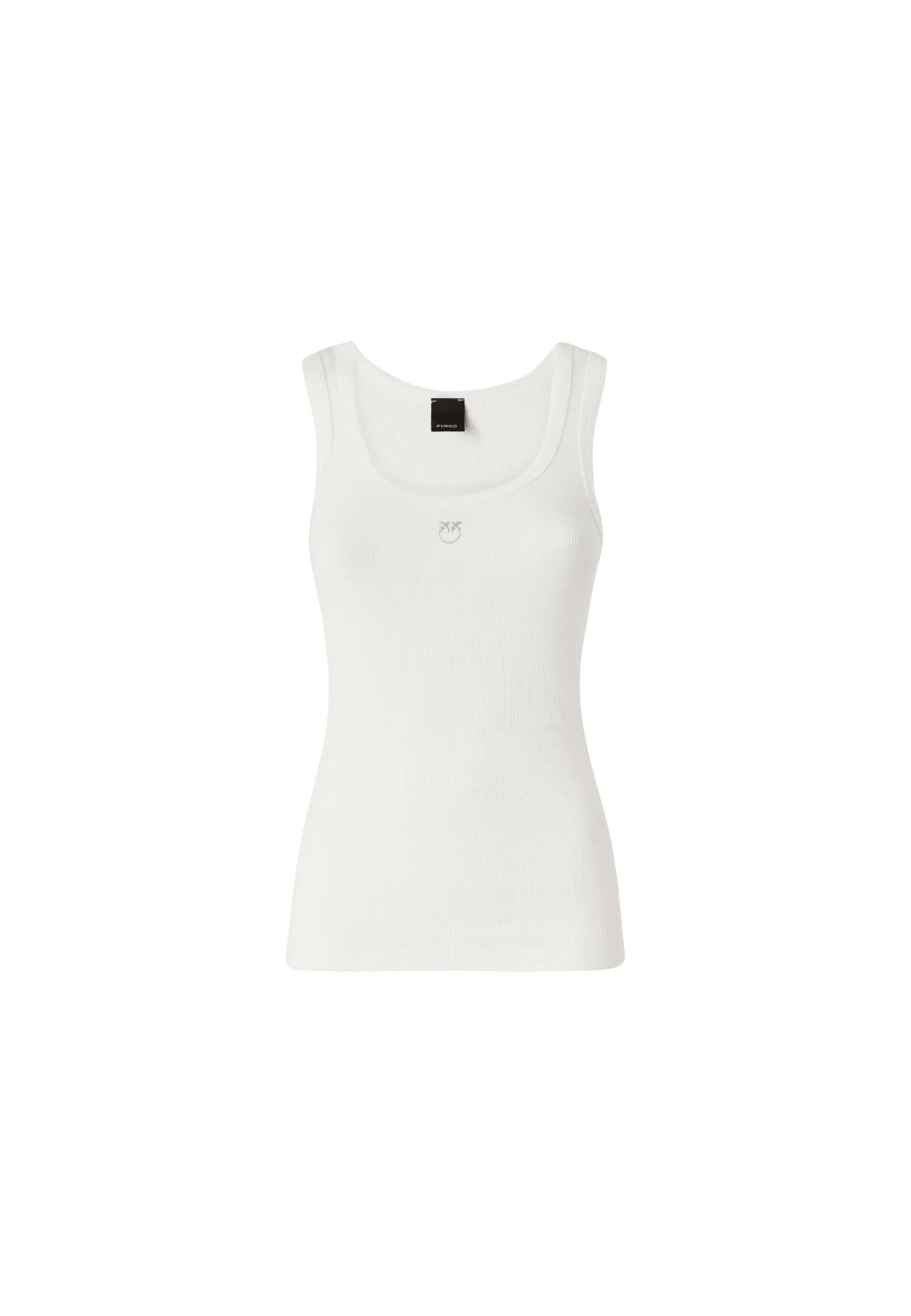 CALCOLATORE CANOTTIERA COSTINA COTONE LOGO METAL - WHITE