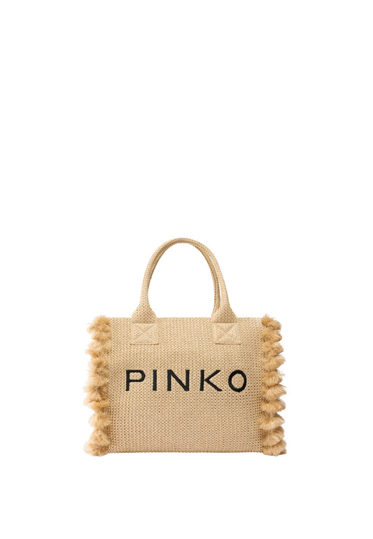 BEACH SHOPPER RAFIA - PAGLIA/NERO