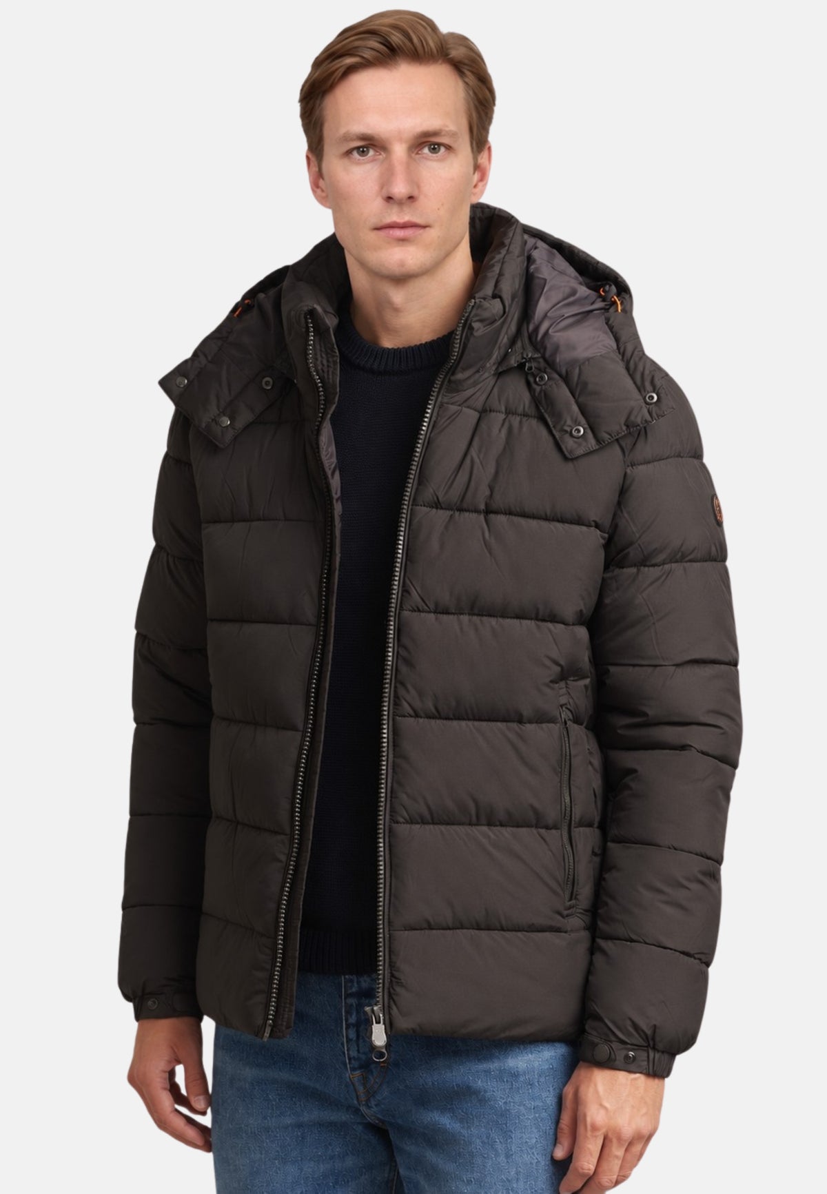 GIUBBOTTO CAPPUCCIO BORIS - BROWN BLACK