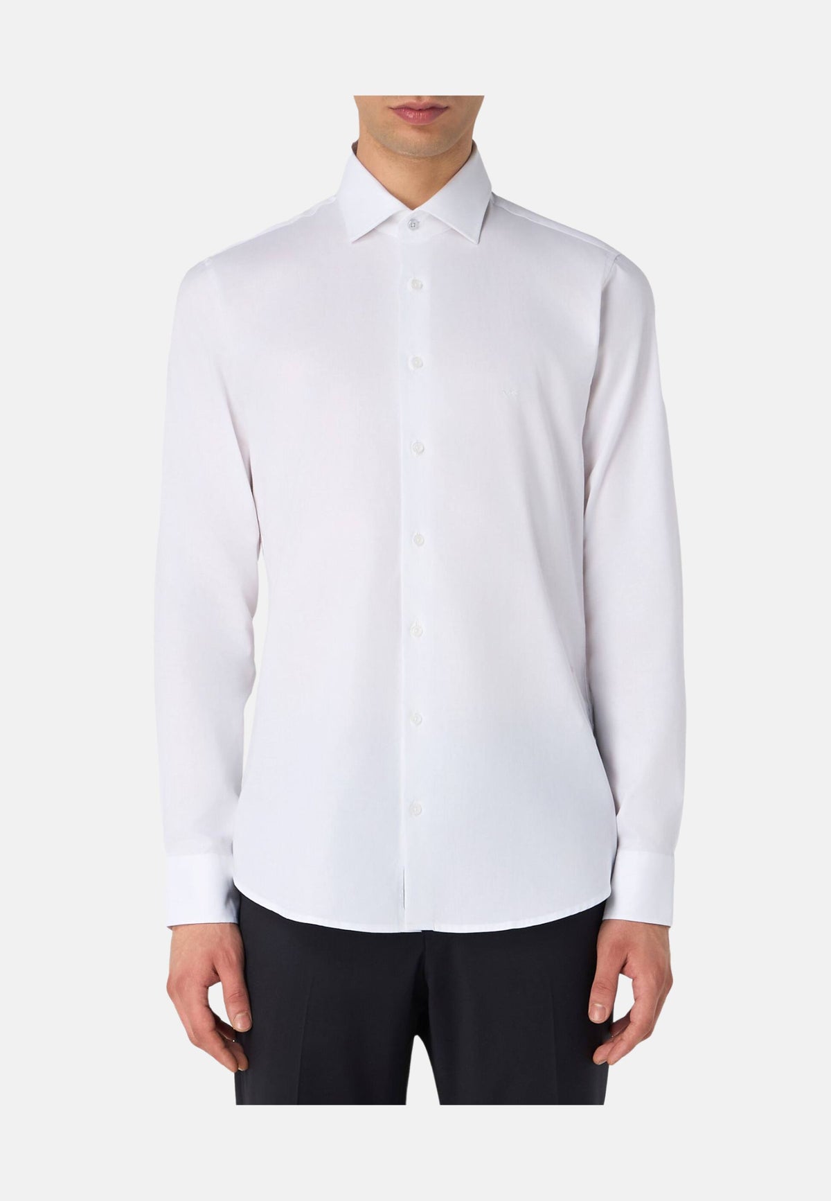 PINPOINT OXFORD SLIM SHIRT - WHITE