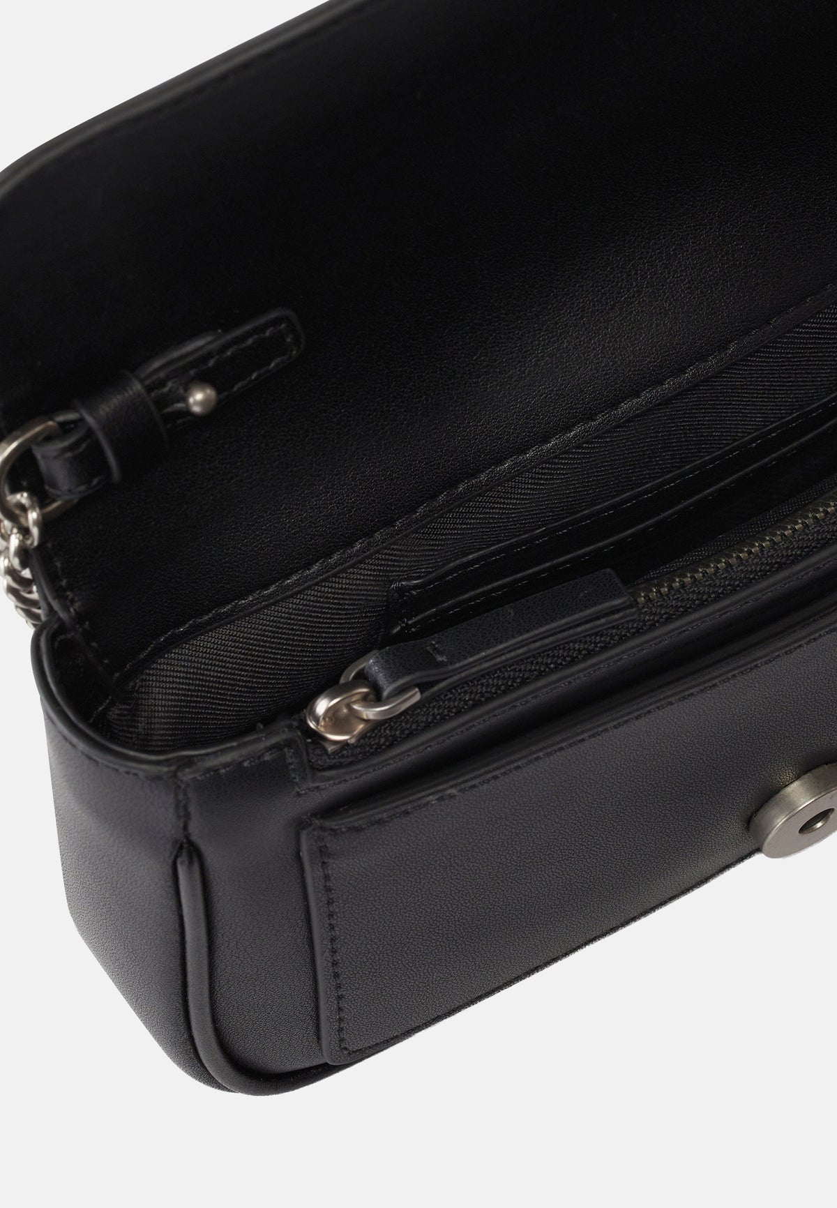 LOVE ONE POCKET C VITELLO SETA - BLACK-ARGENTO