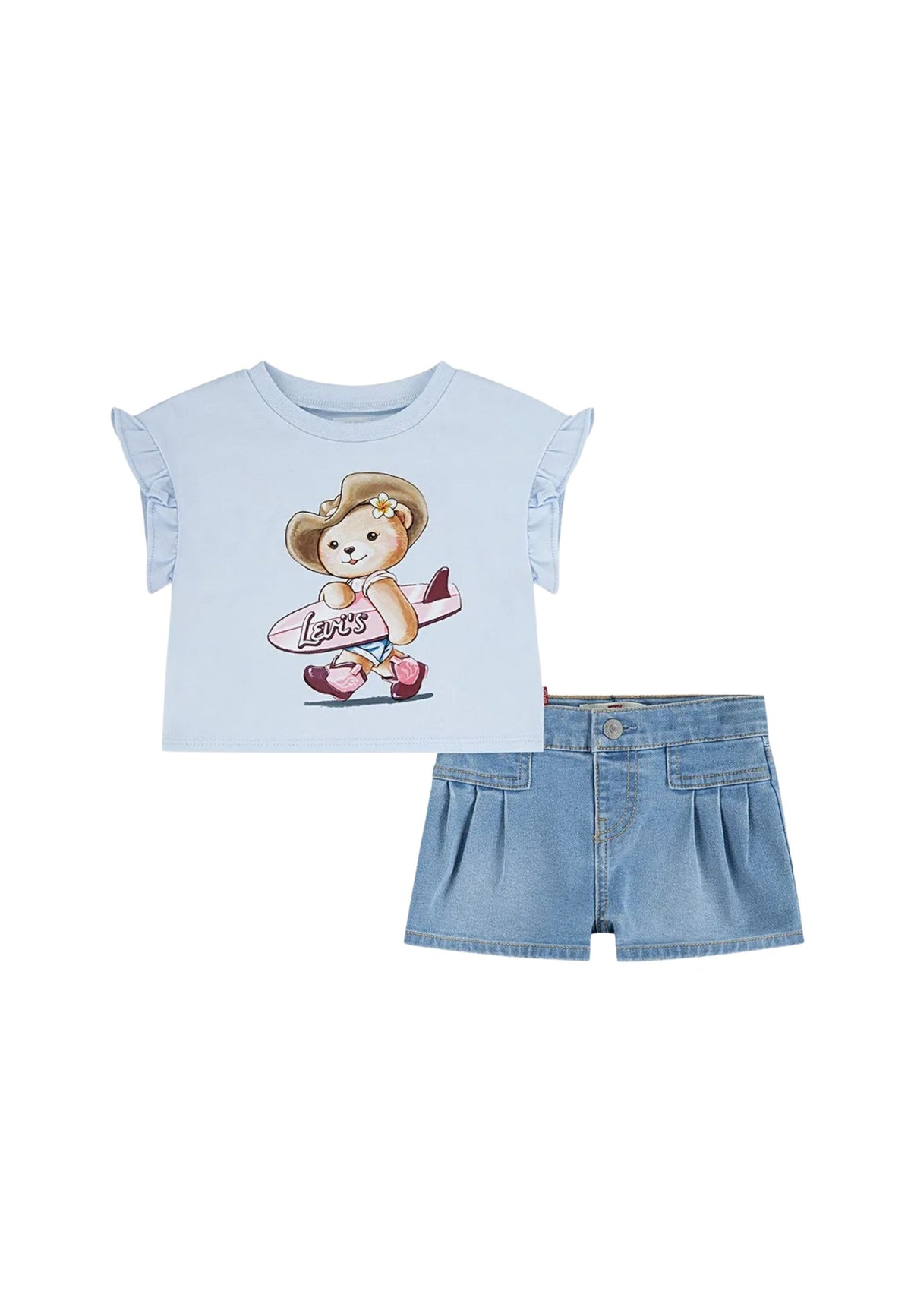 LVG SS TOP PLEATED SHORT SET - COUNTRY AIR