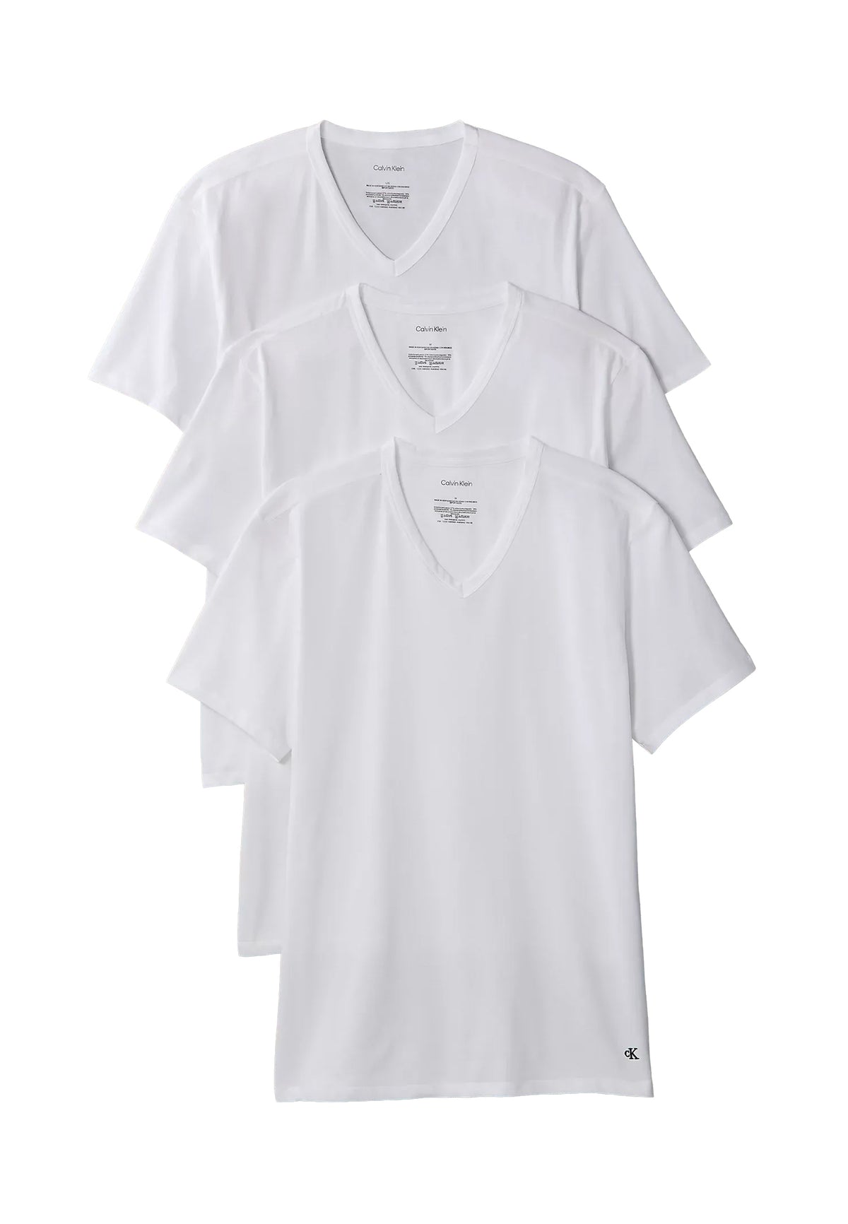 S/S V NECK 3PK - WHITE