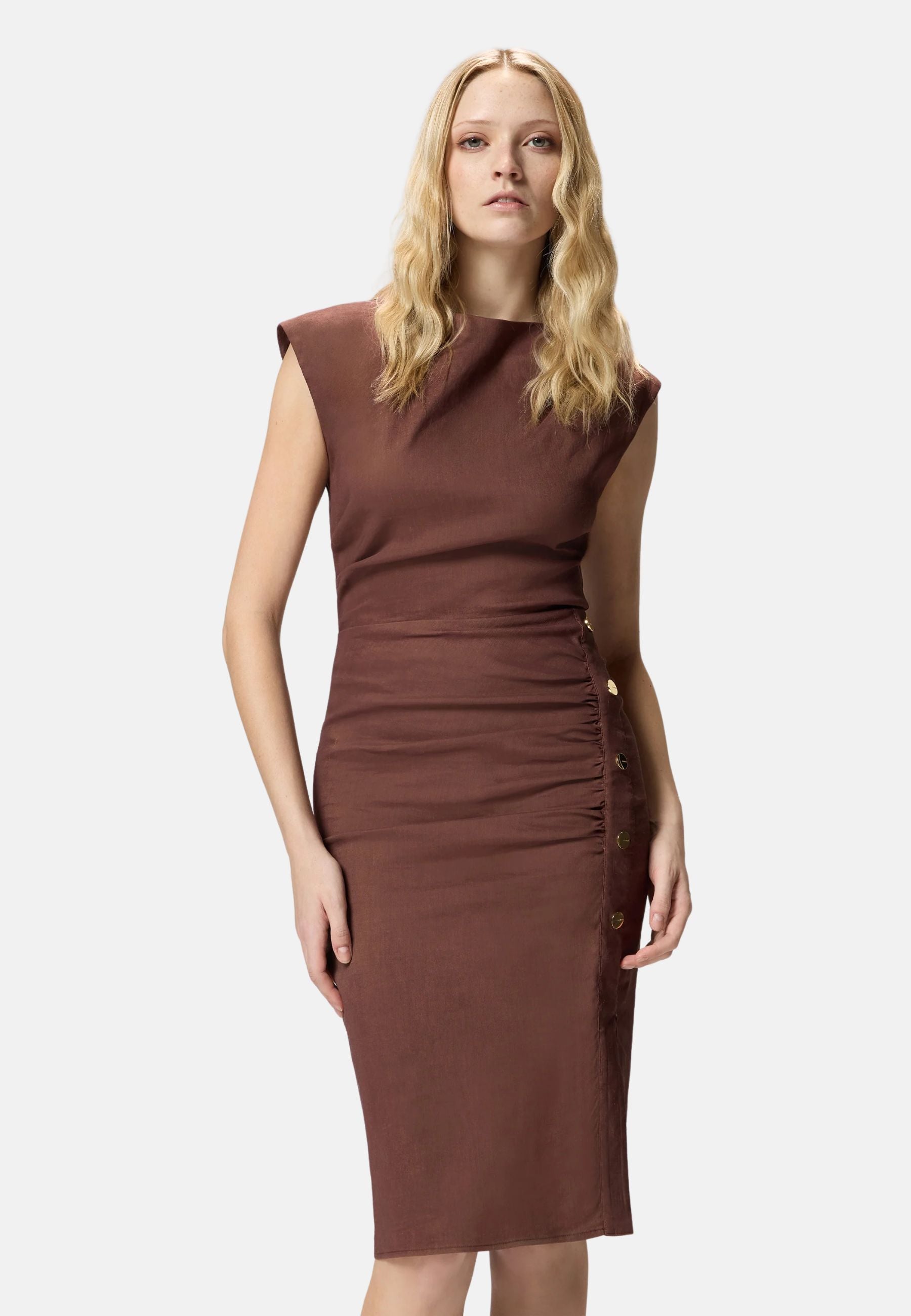 ALISSA ABITO LINO STRETCH - BROWN
