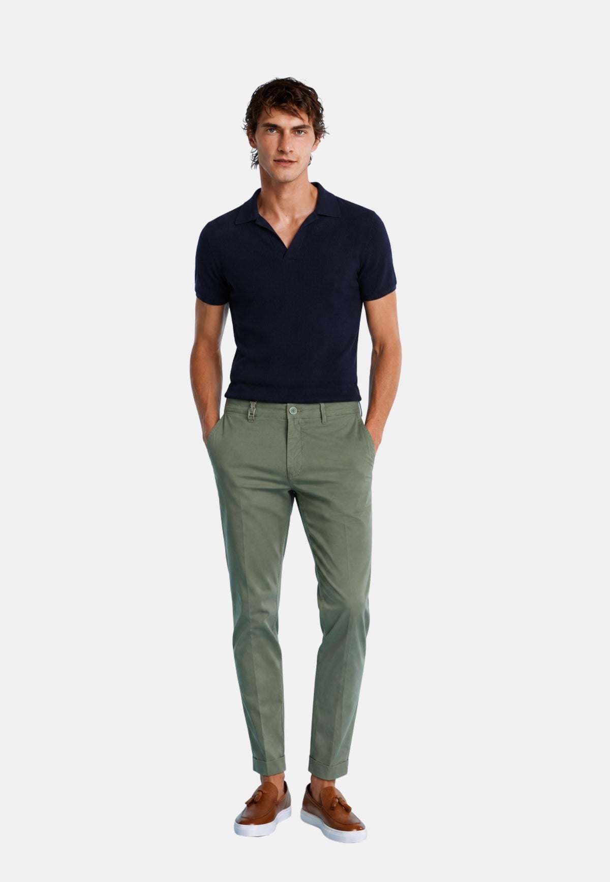 PANTALONE SLIM - militare