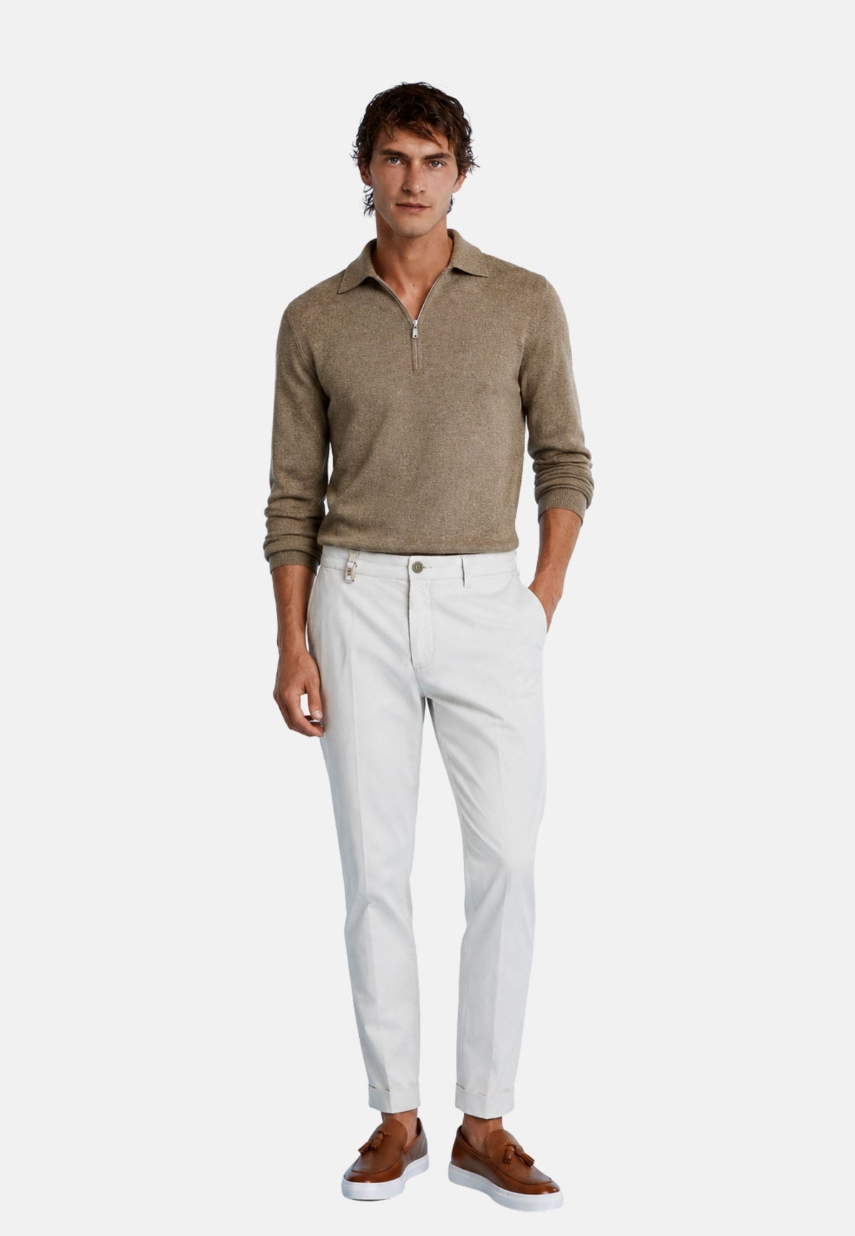 PANTALONE SLIM - PANNA