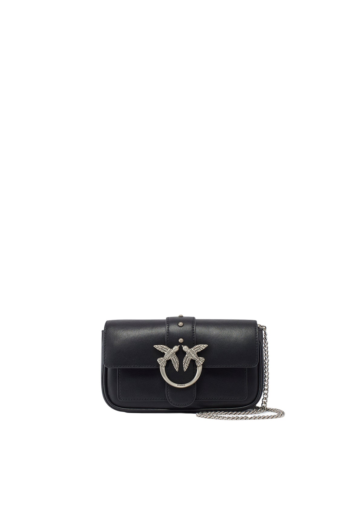 LOVE ONE POCKET C VITELLO SETA - BLACK-ARGENTO