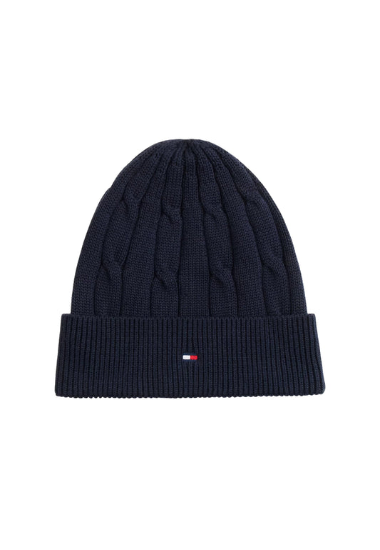 ESSENTIAL CABLE BEANIE - DARK BLUE