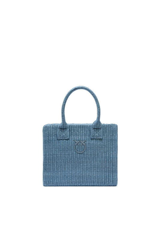 BEACH SHOPPER MINI RAFIA - LIGHT BLUE