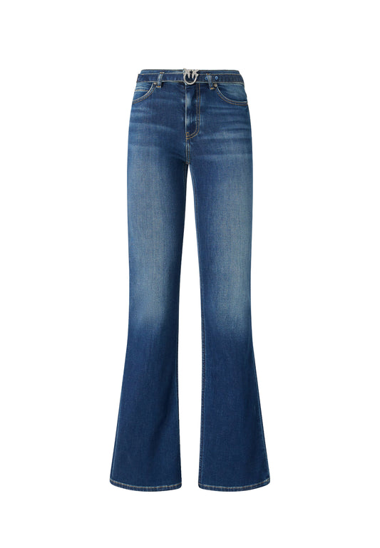 FLORA FLARE MEDIUM WASH STRETCH DENIM - LAVAGGIO MEDIO