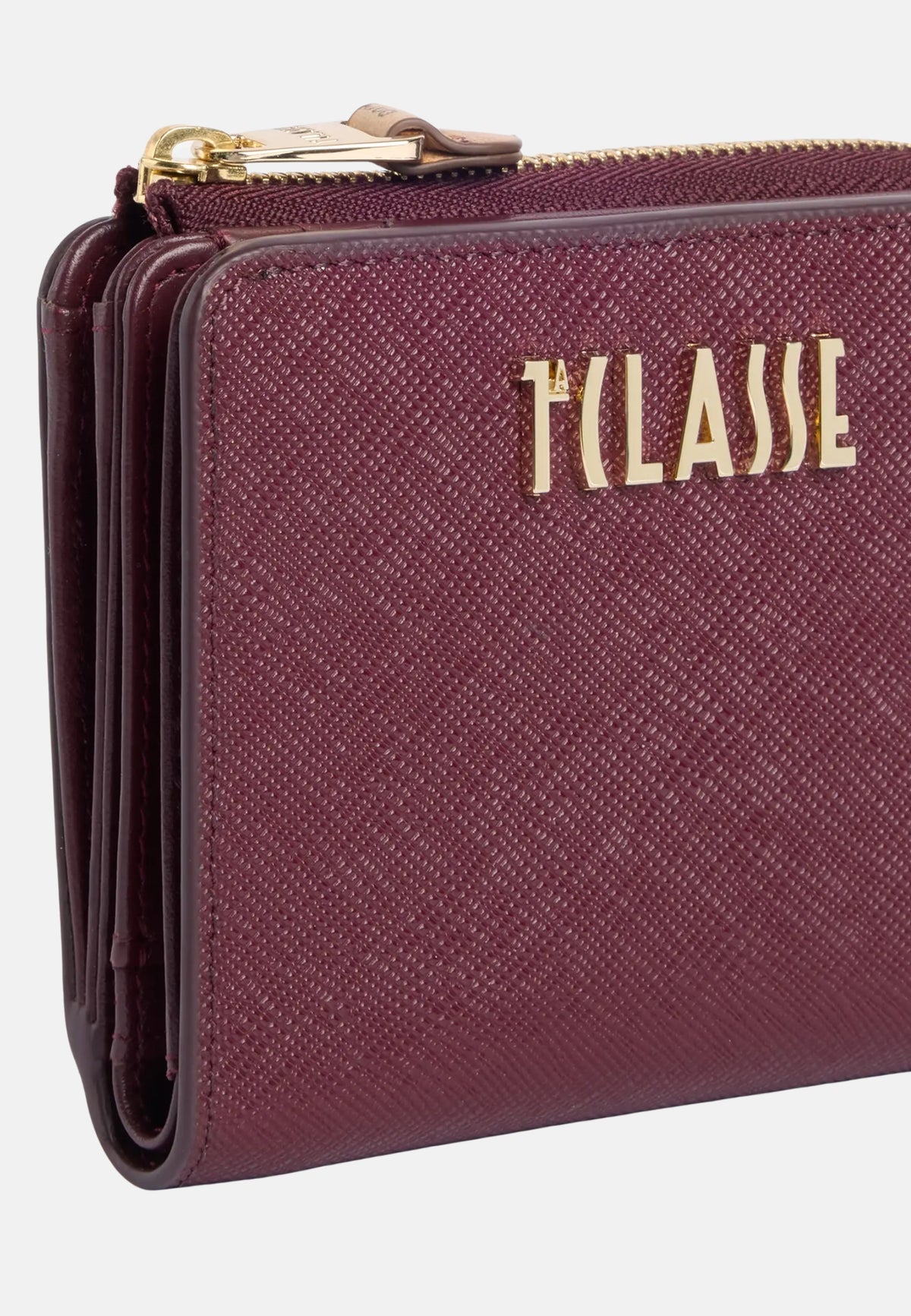 SMALL ZIP-FOLD WALLET - BURGUNDY