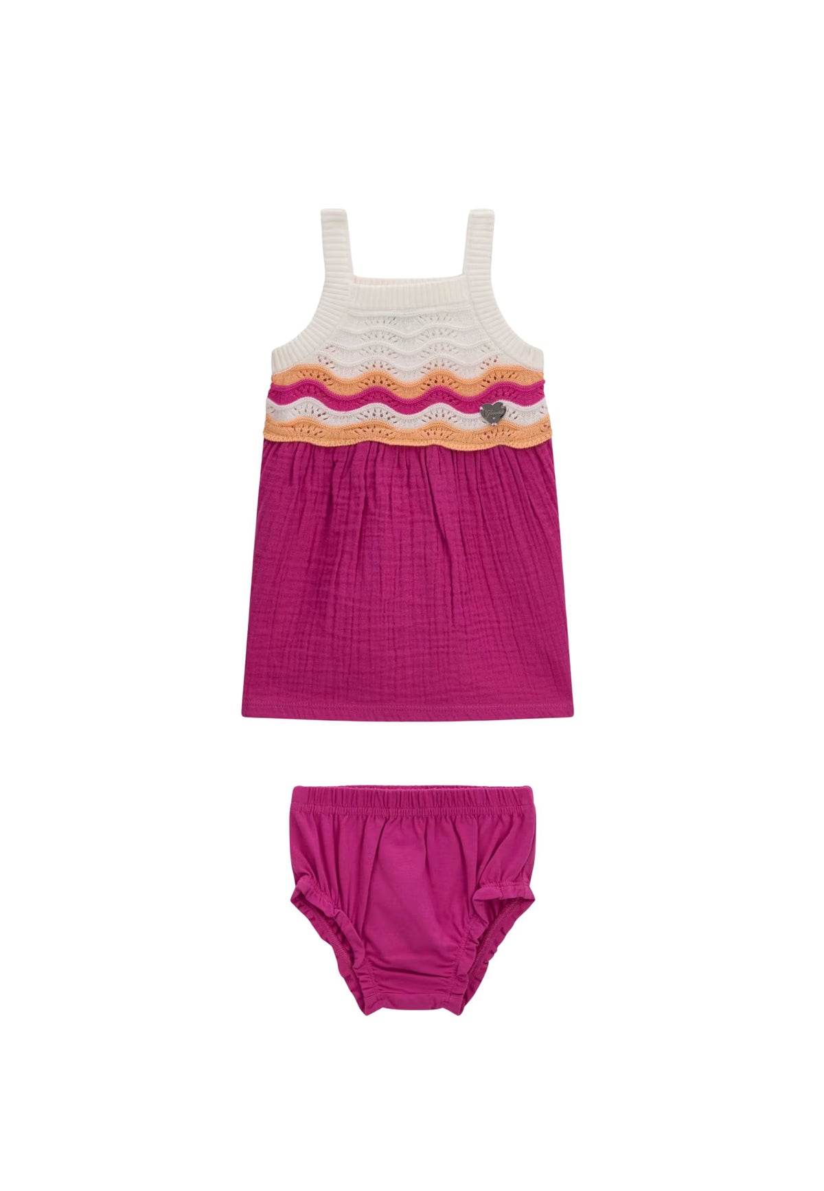SL CROCHET DRESS+PANT - PURPLE LINK AND ORANGE
