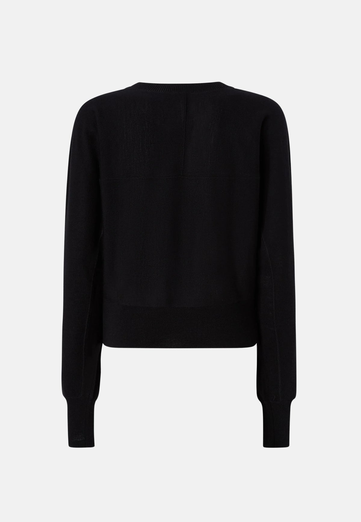 LANZAROTE MAGLIA LANA LOGO IN TRASPARENZA - BLACK