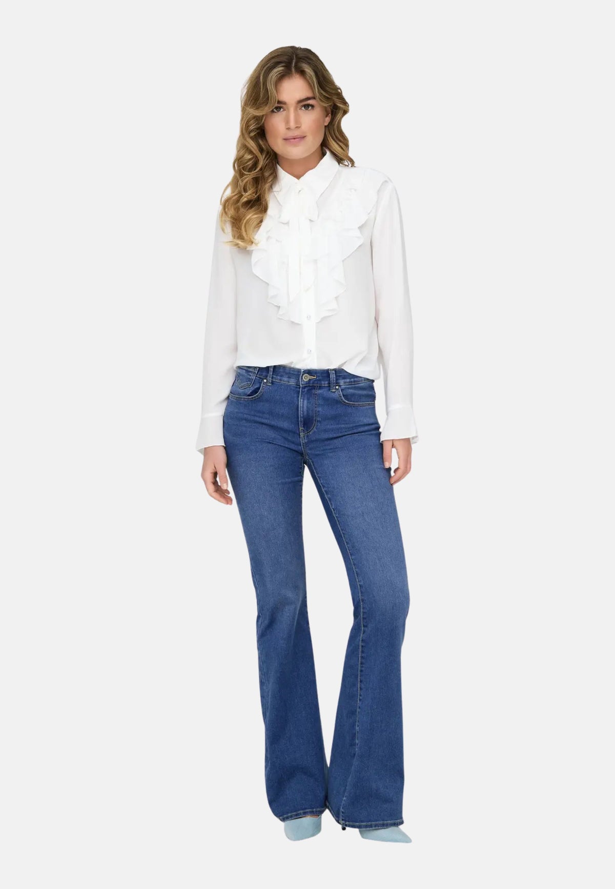 ONLREESE REG RETRO FLARED DNM BOX - AZZURRO