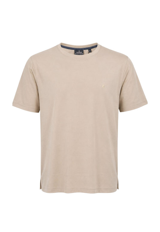 T-SHIRT ROUND NECK SOLID - BEIGE