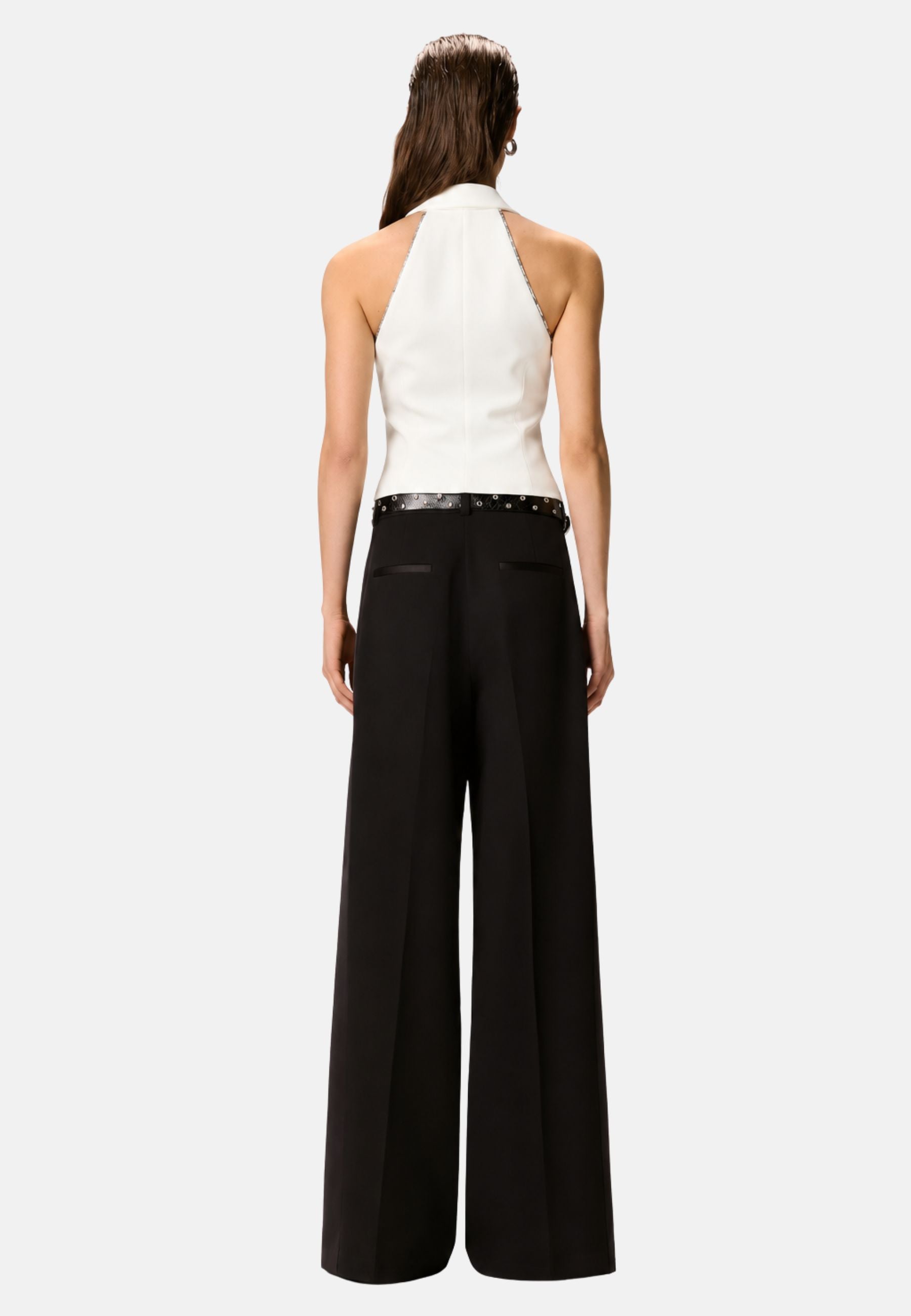 LITCHI GILET CON DECORO - WHITE