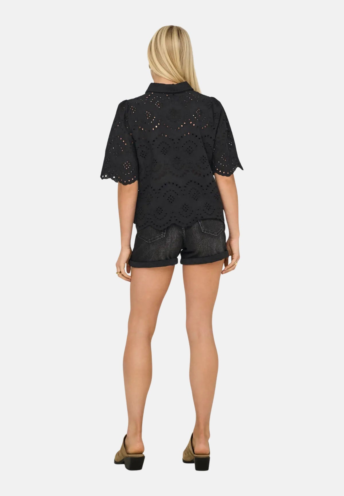 ONLVALAIS S/S SHIRT WVN NOOS - BLACK