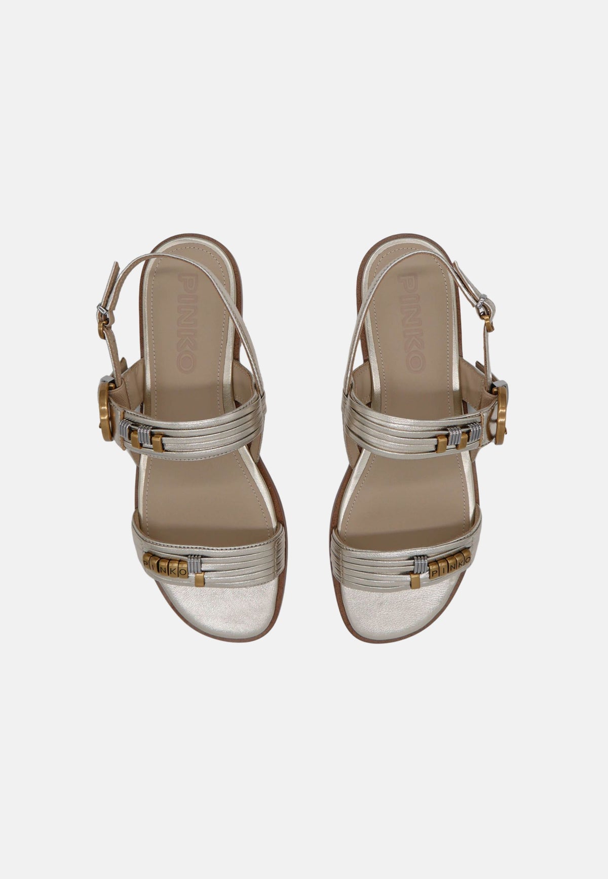 MILLY 08 SANDAL LAMINATED NAPPA - PLATINUM