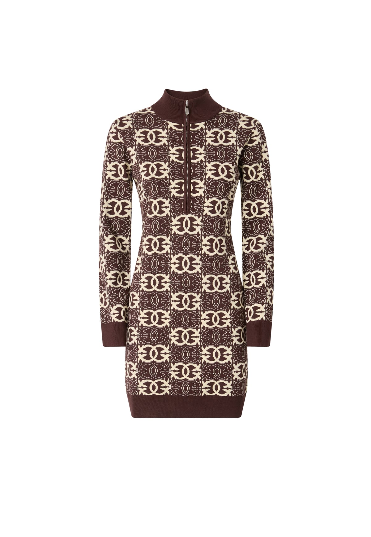 REIMS ABITO JACQUARD - MARRONE/BEIGE