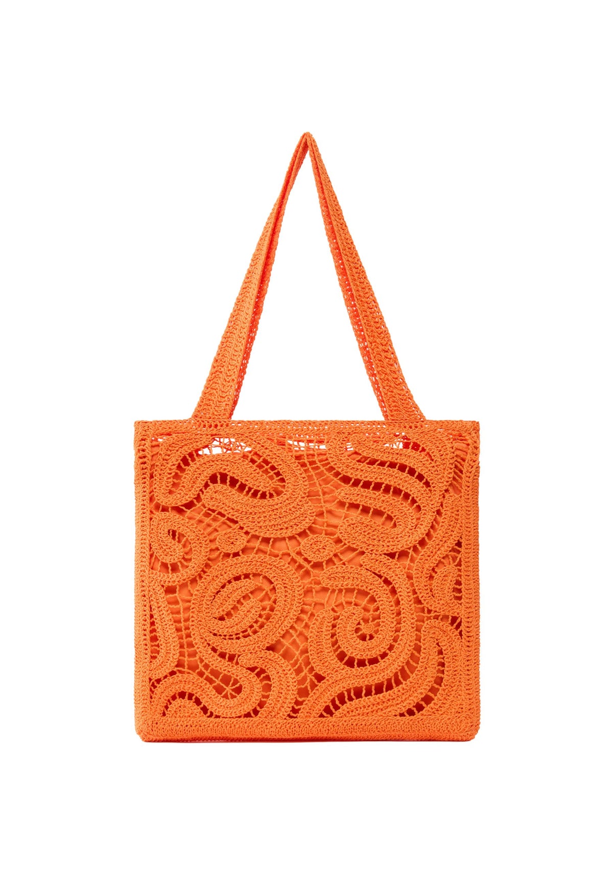SHOPPER CROCHET GEOMETRICO - ORANGE