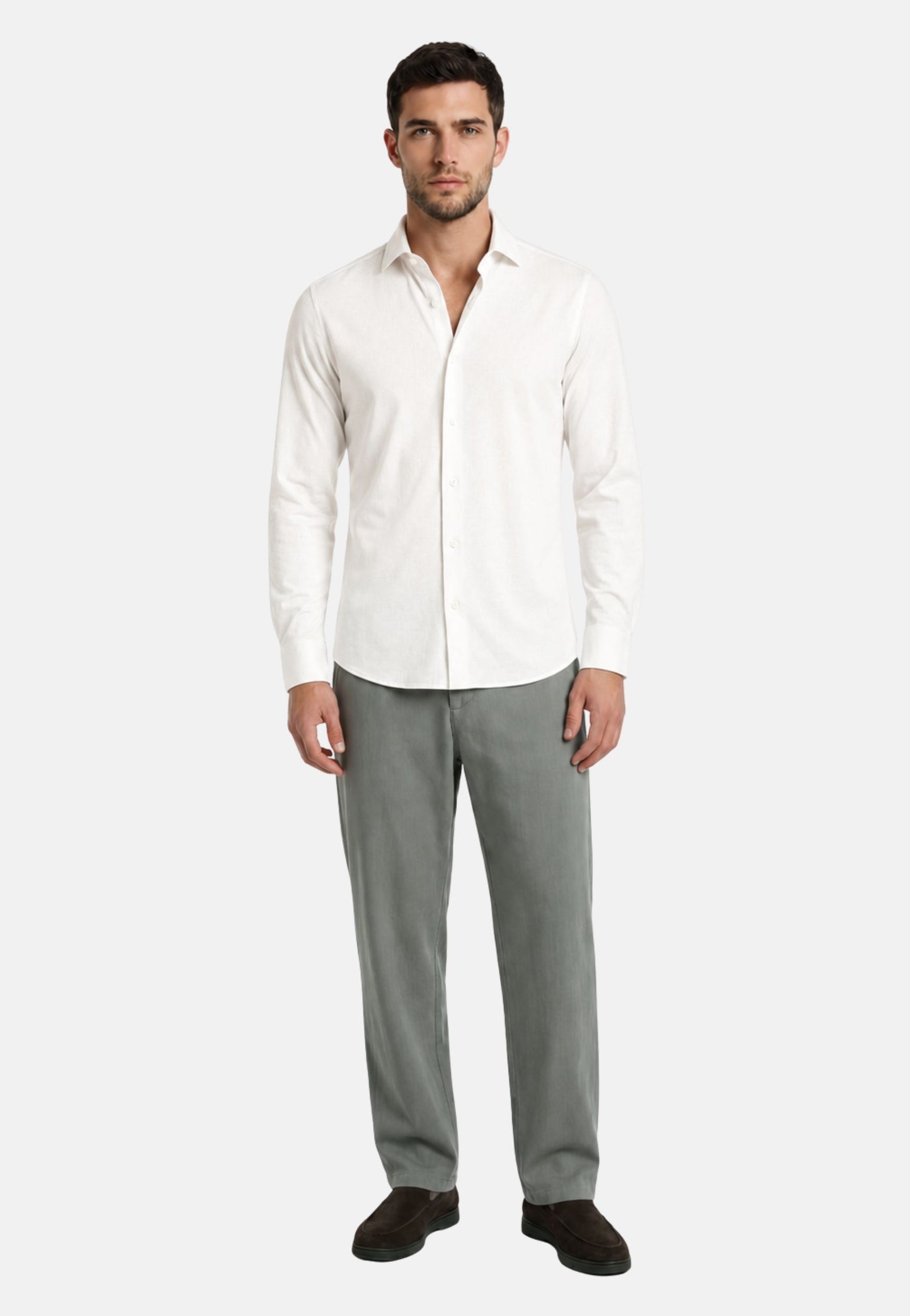 CAMICIA LINO M/L - bianco