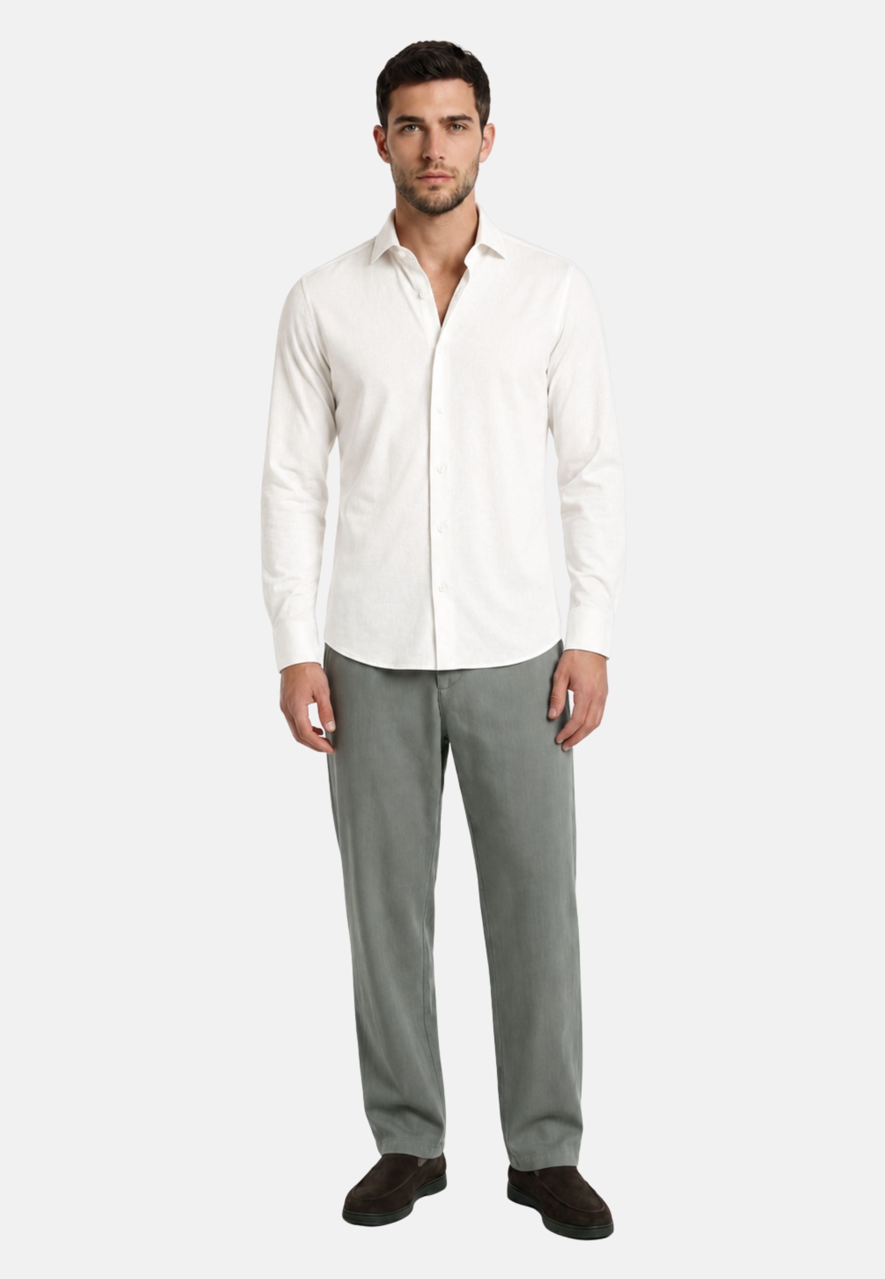 CAMICIA LINO M/L - bianco