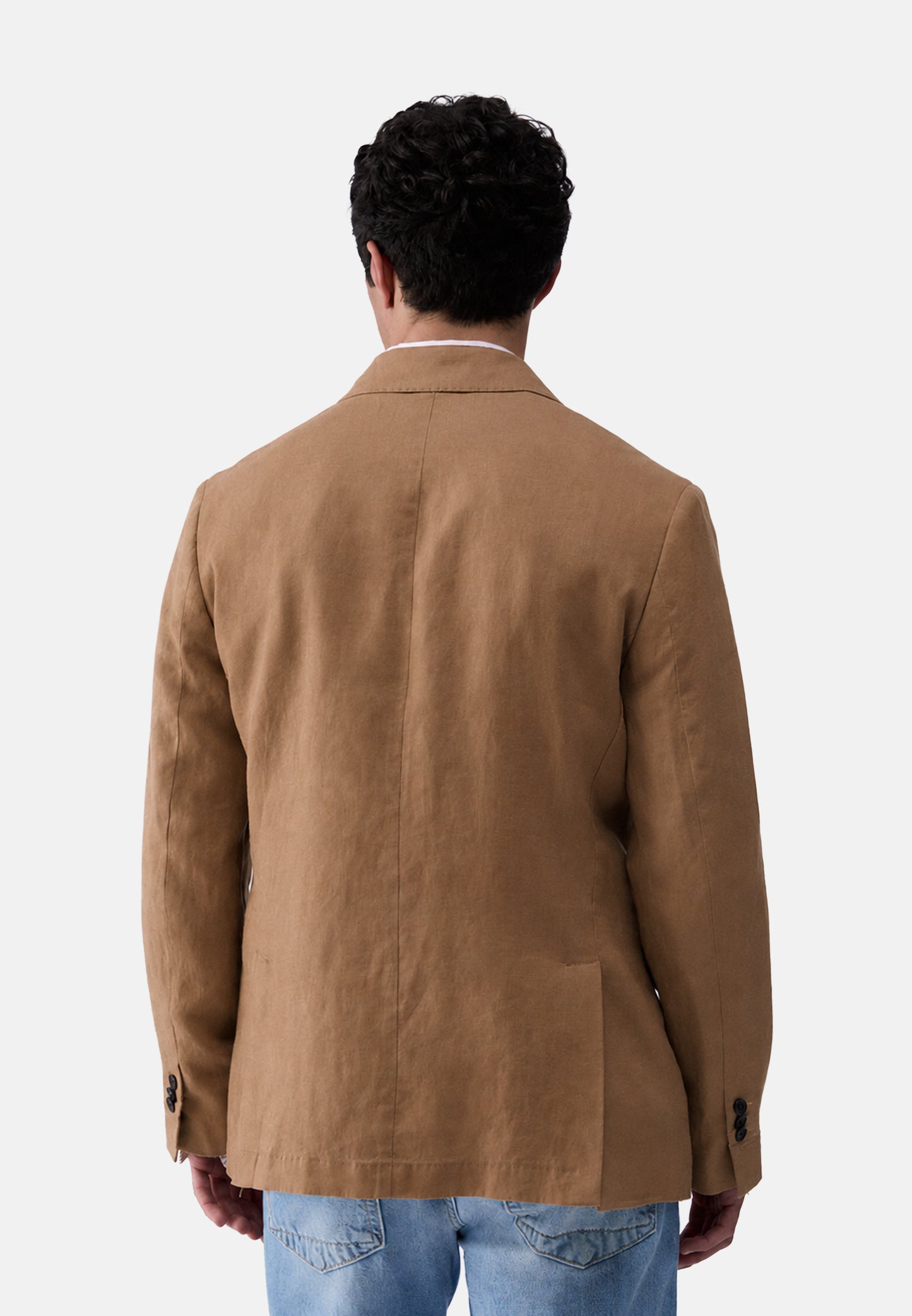 GIACCA BLAZER LINO - marrone