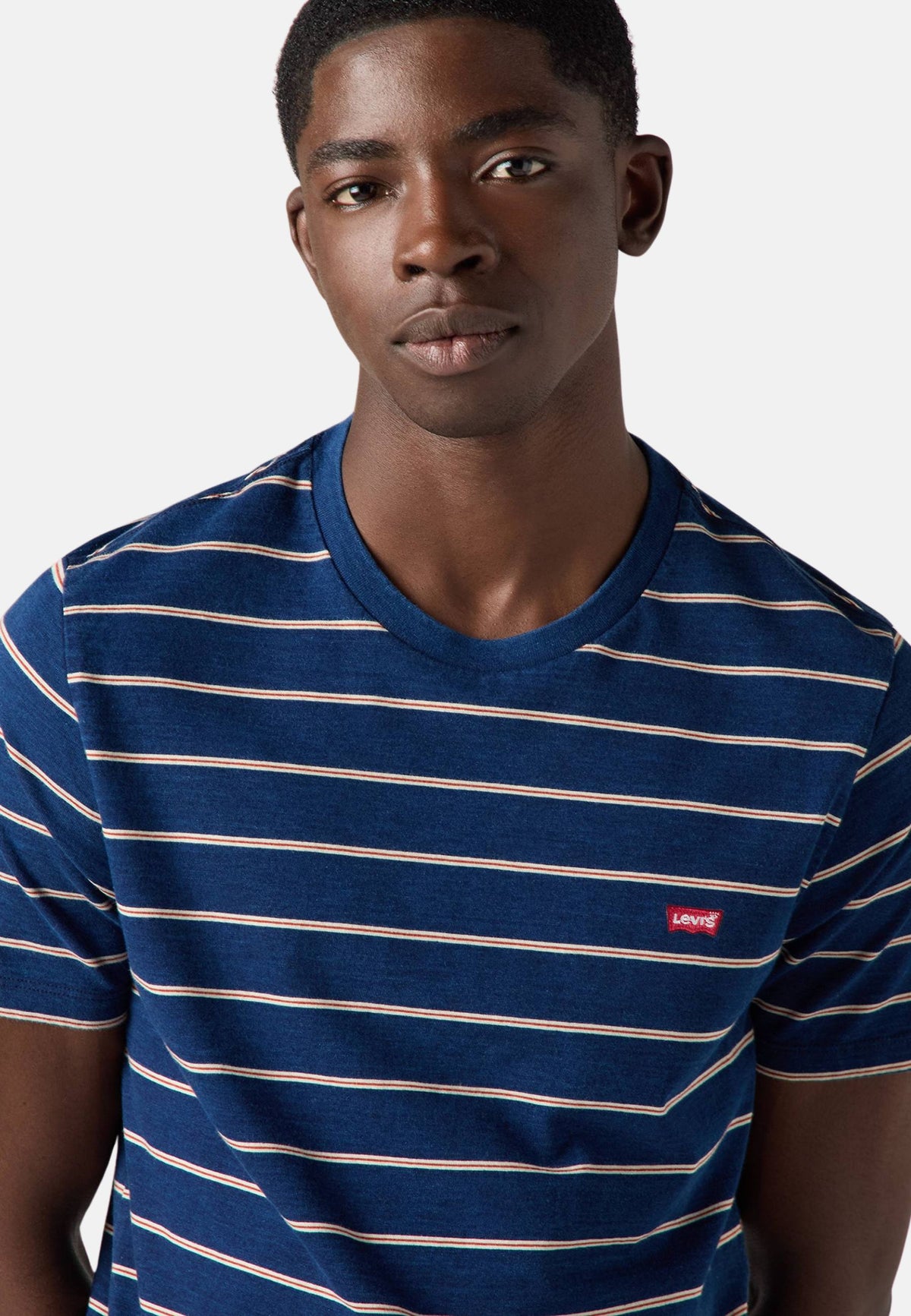 SS ORIGINAL HM TEE - RIGATA BLU