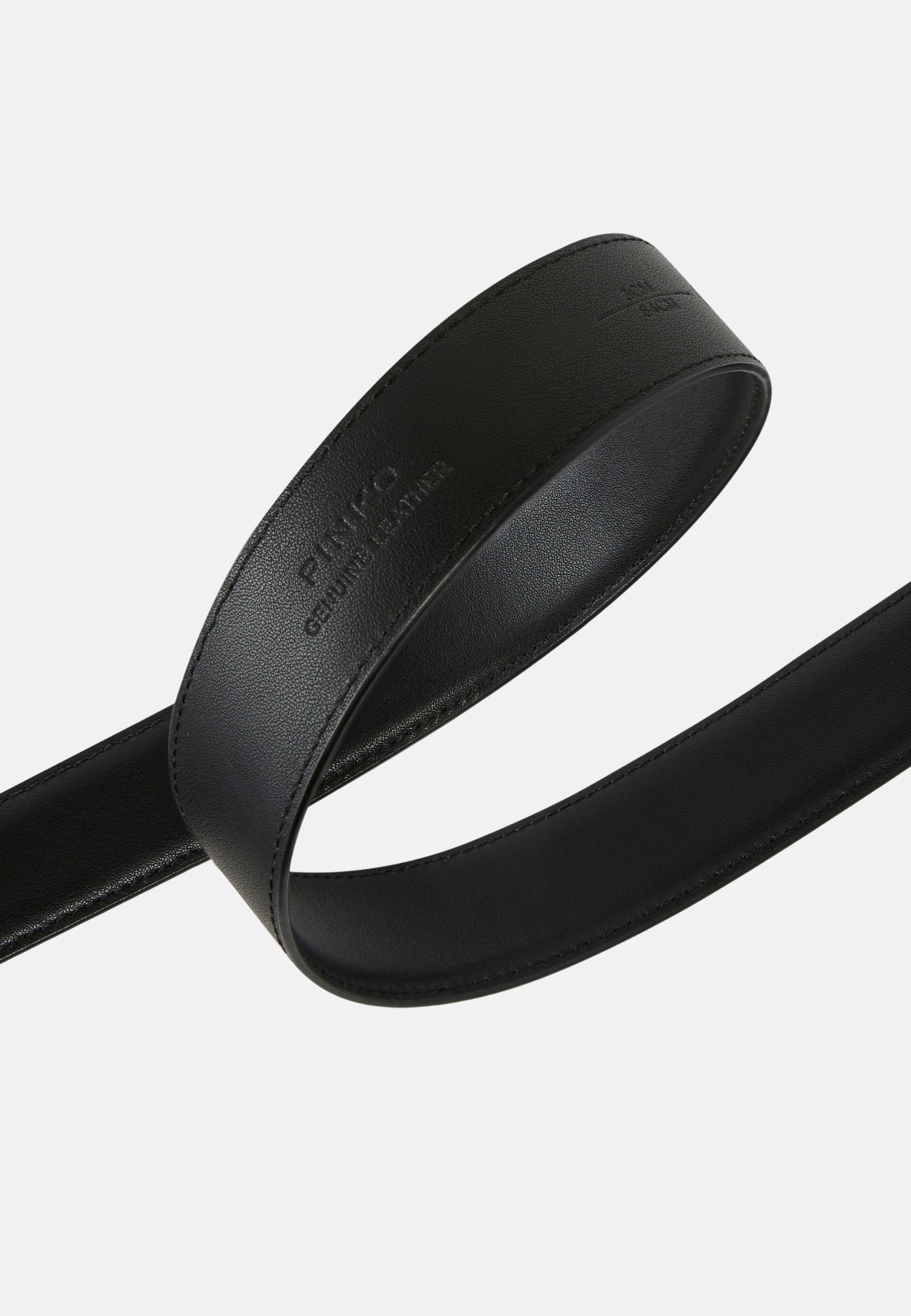 LOVE BERRY H3 BELT. LOW VITELLO SETA - BLACK-ARGENTO