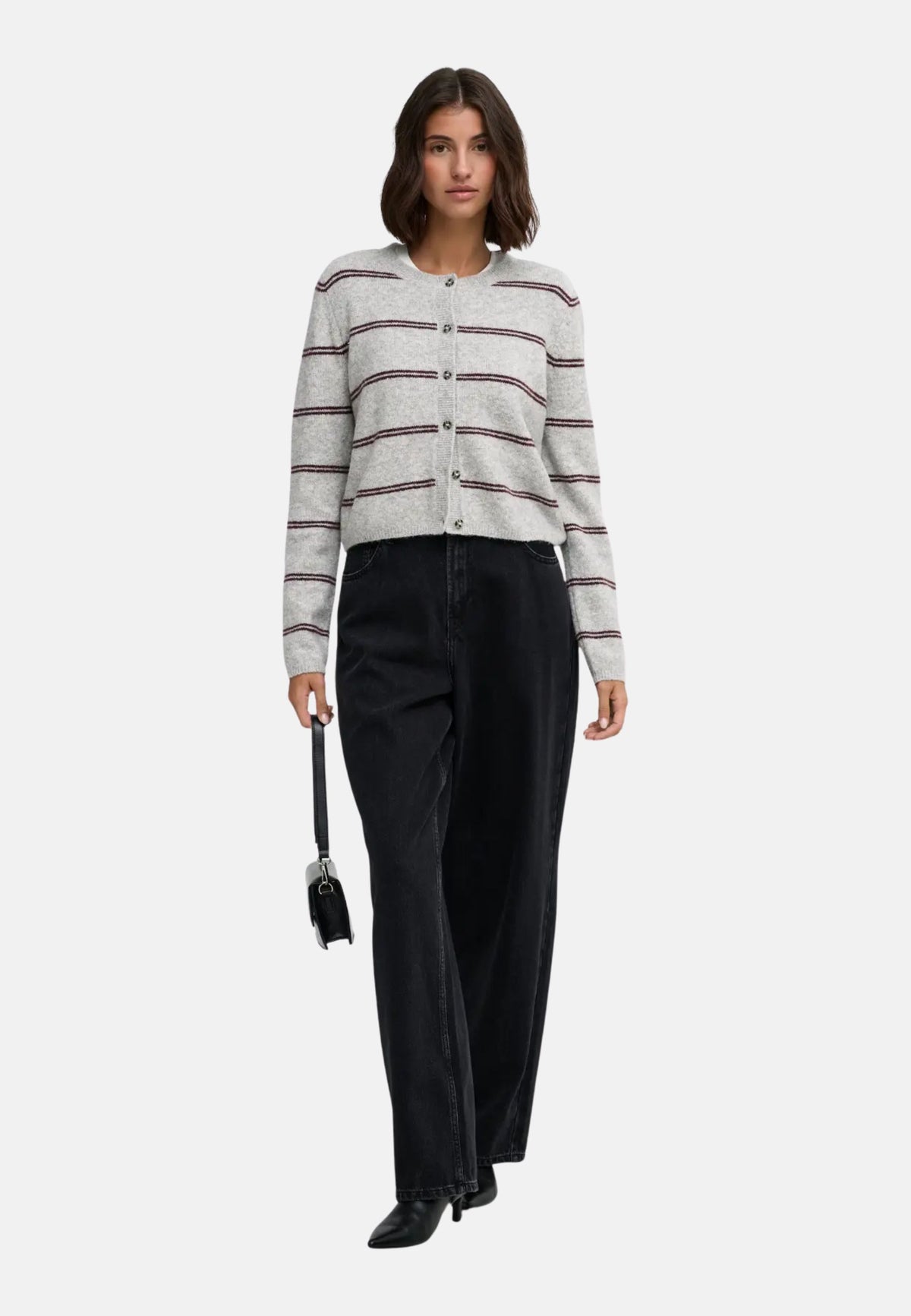 JDYCHOLEL/S CARDIGAN KNT NOOS - LIGHT GREY MELA/W. NEW STR