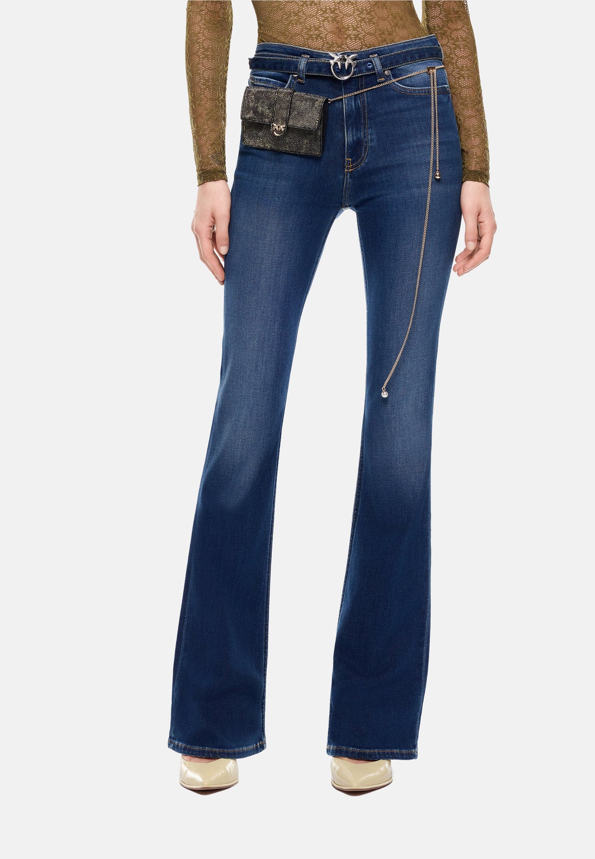 FLORA FLARE MEDIUM WASH STRETCH DENIM - LAVAGGIO MEDIO