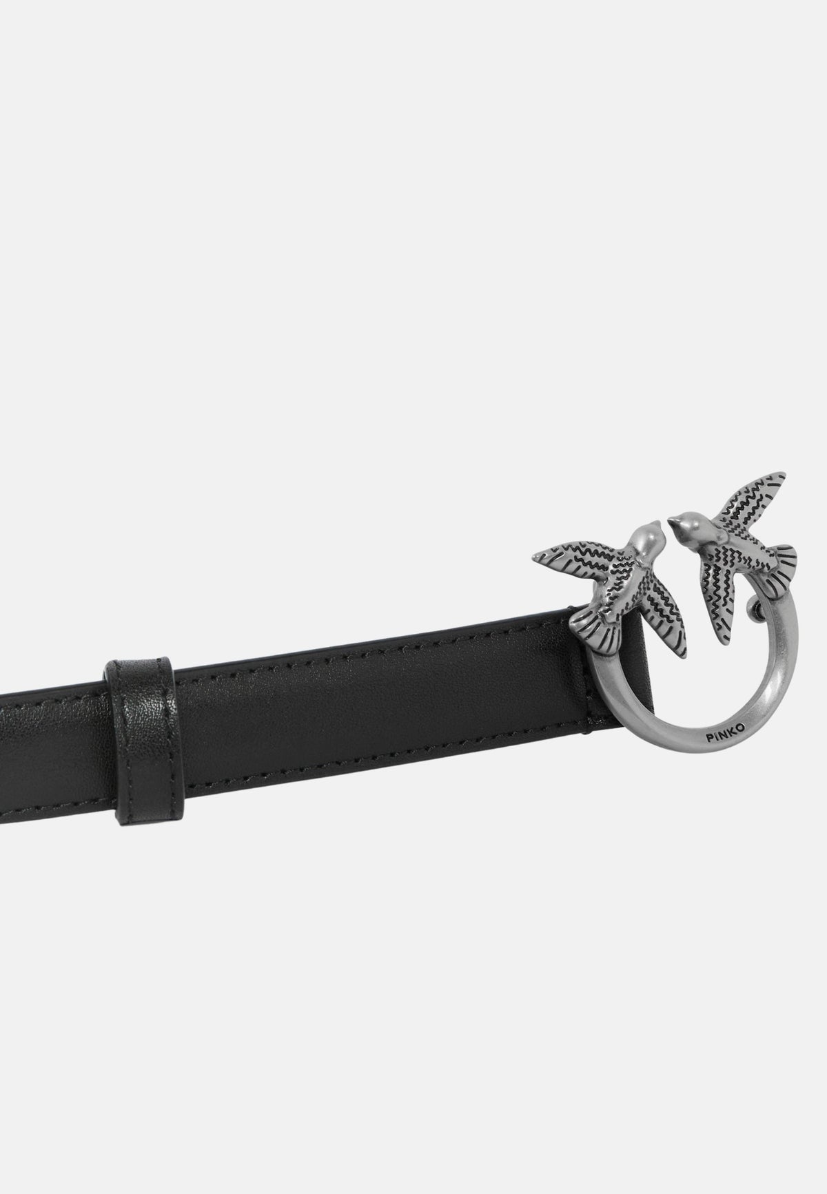 LOVE BERRY H2 BELT. LOW VITELLO SETA - BLACK-ARGENTO
