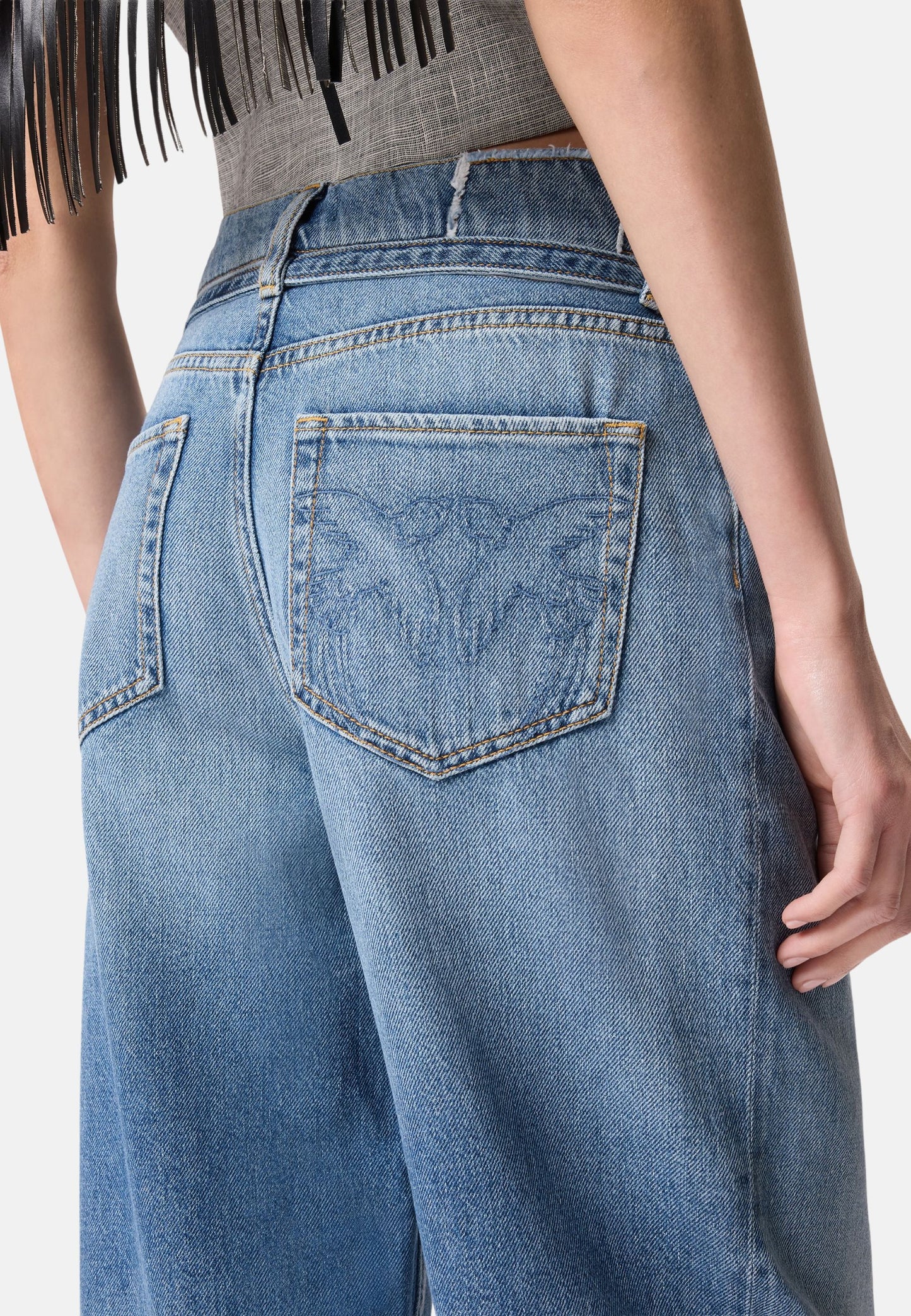ESTELLE BELT EGG MEDIUM BLUE DENIM - LAVAGGIO MEDIO