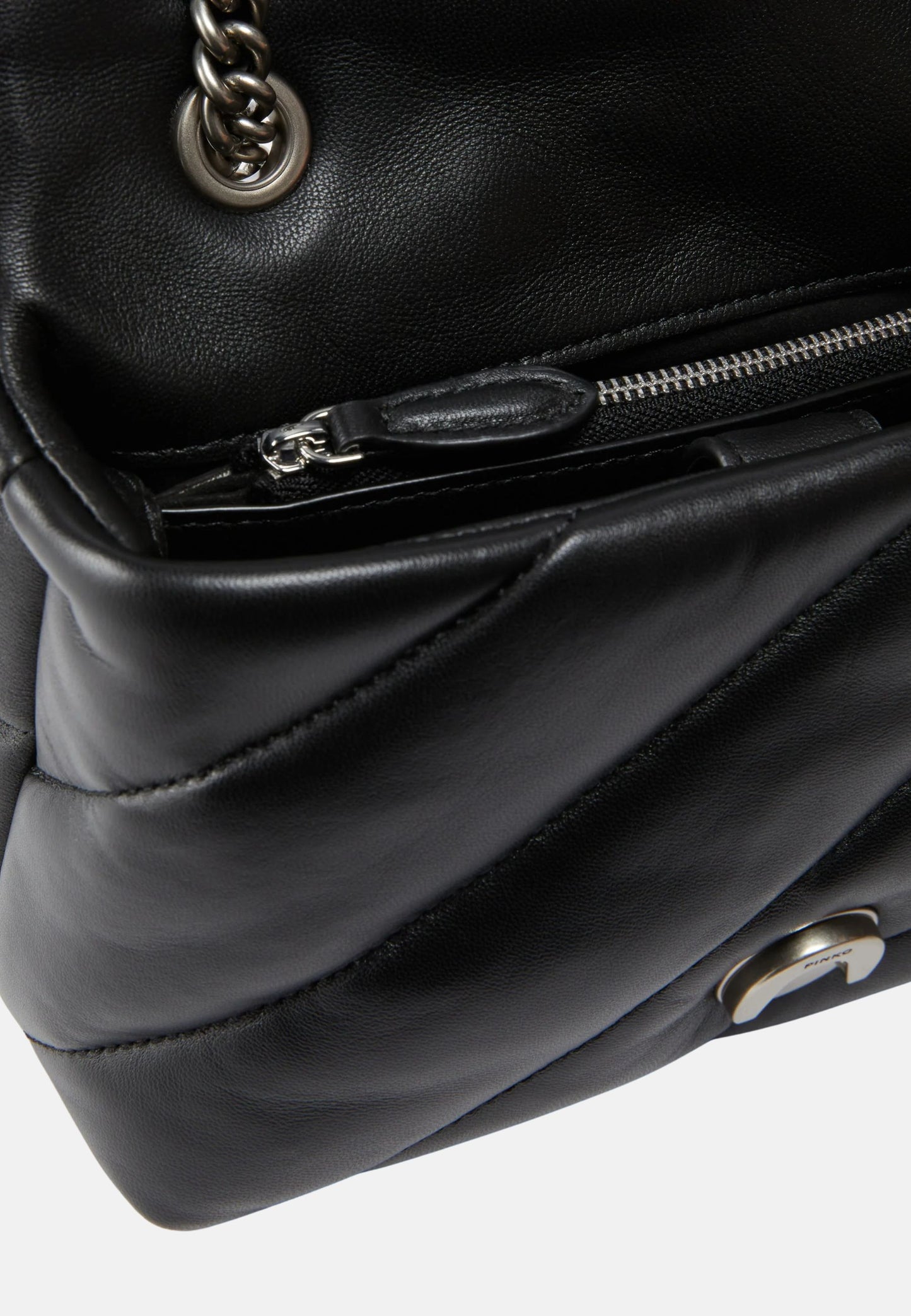 LOVE PUFF MINI CL SHEEP NAPPA - BLACK-ARGENTO