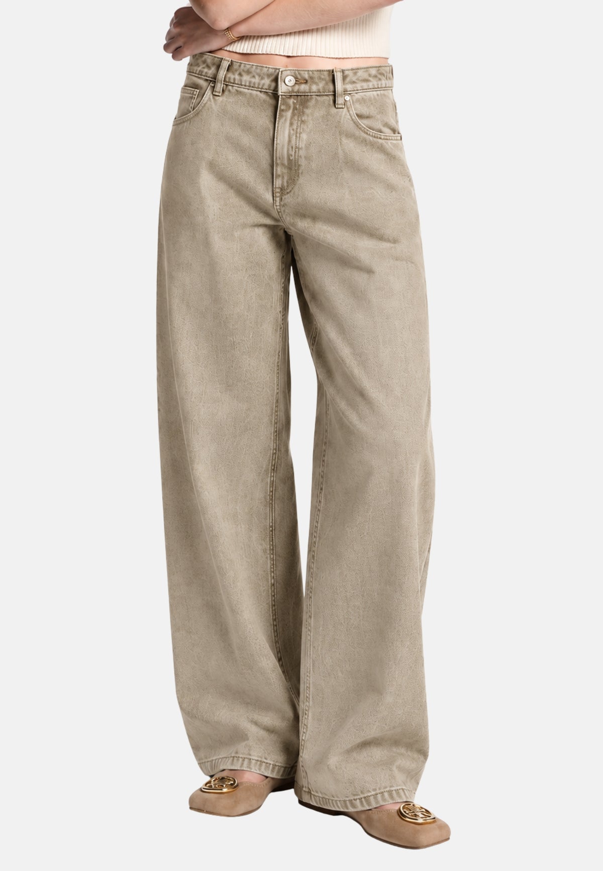 PANTALONE LOOSE FIT - DUSTY SAGE