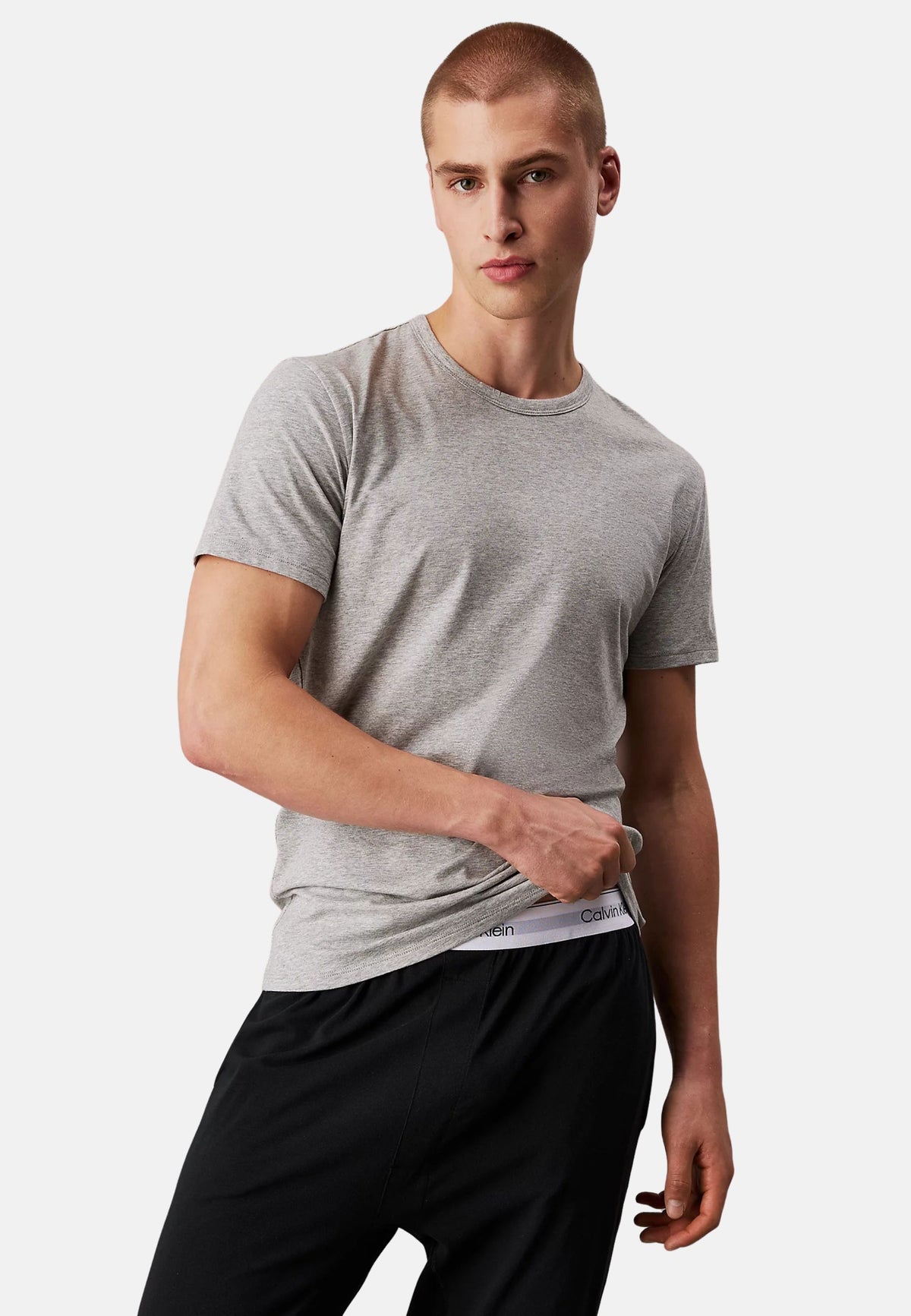 S/S CREW NECK 3 PK - BLACK/GREY HEATHER/WHITE