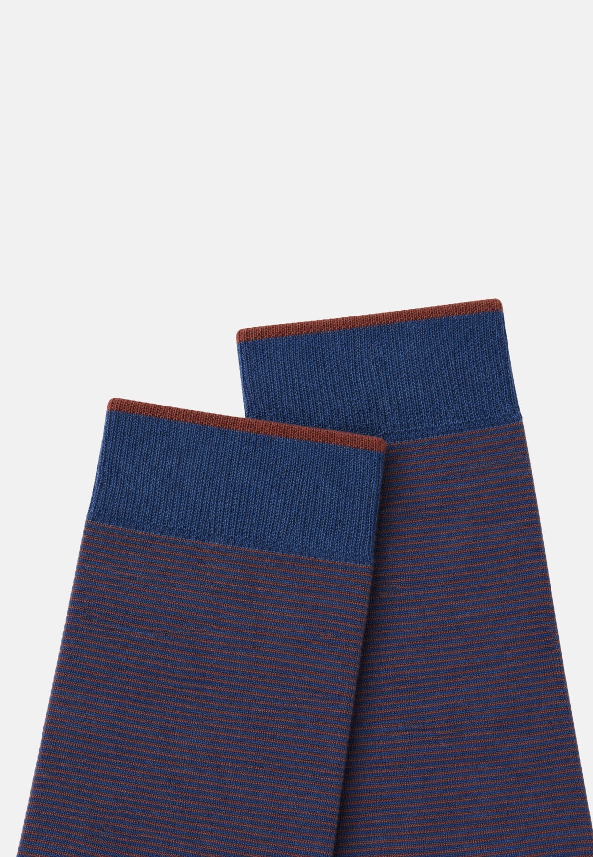 CALZINO LUNGO RIGHINA SOTTILISSIMA - JEANS/TABACCO