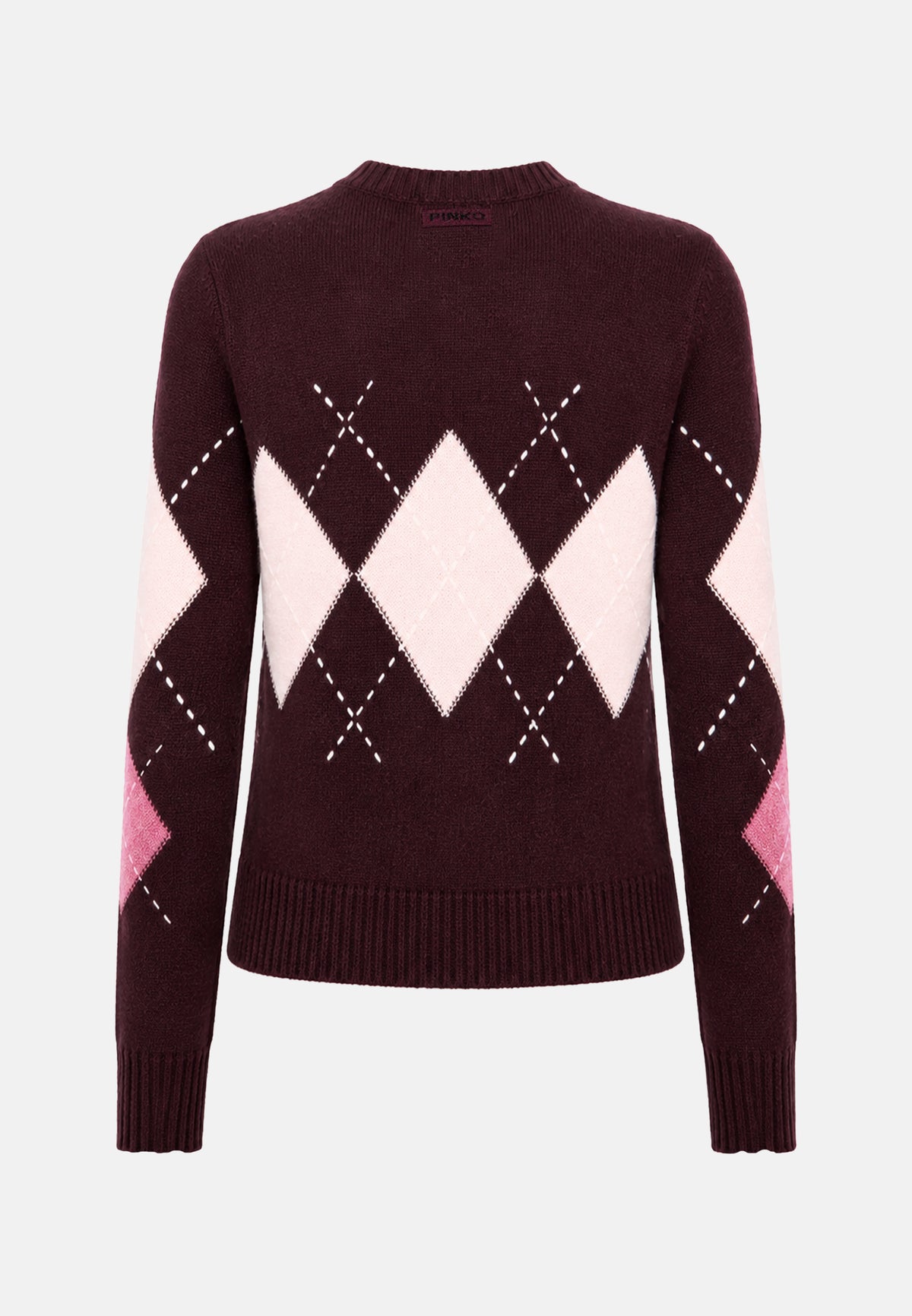 CARDIFF CARDIGAN ARGYLE CON CLOTH STITCH - BORDEAUX/ROSSO