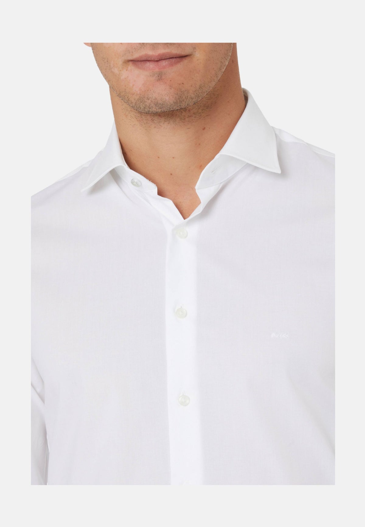 POPLIN STRETCH SLIM SHIRT - WHITE