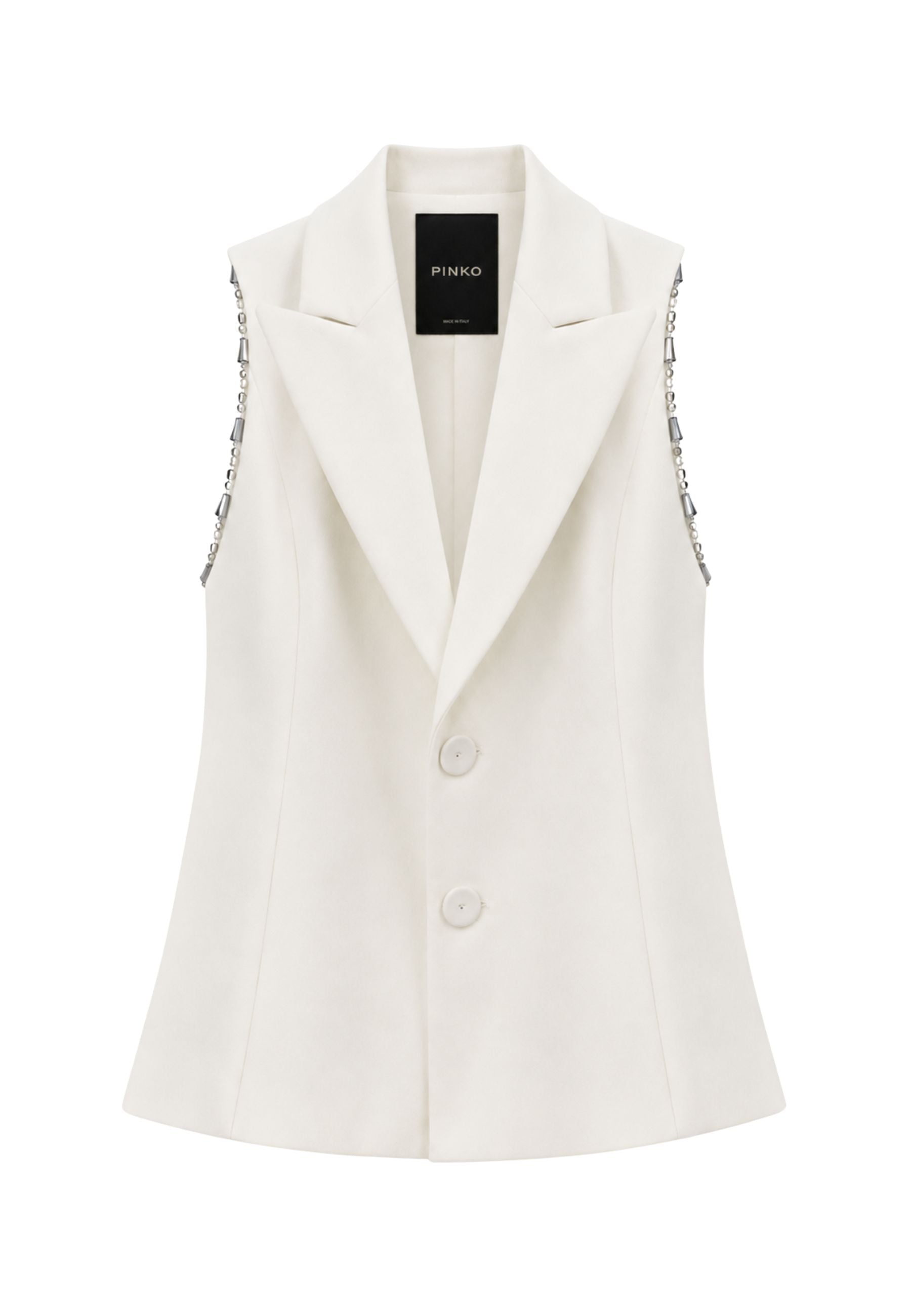 LITCHI GILET CON DECORO - WHITE