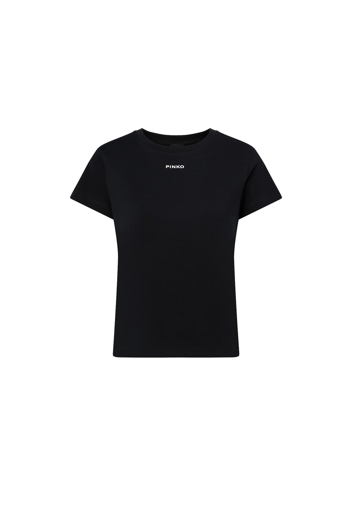 BASICO T-SHIRT JERSEY LOGO PINKO GOMMATO - BLACK