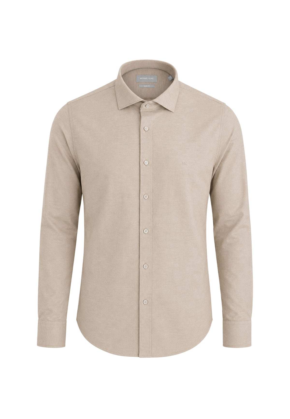 COTTON LINEN SLIM SHIRT - BEIGE