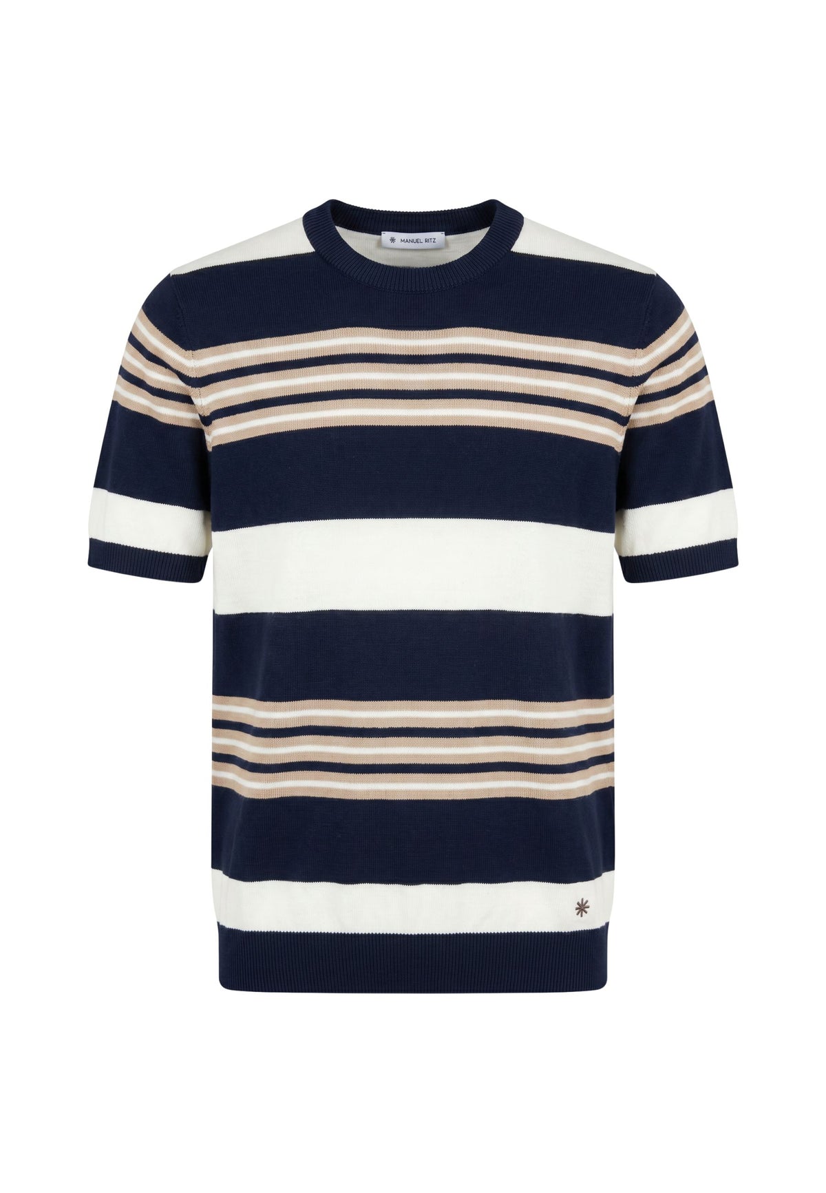 T-SHIRT M/M IN FILO - RIGATA BLU
